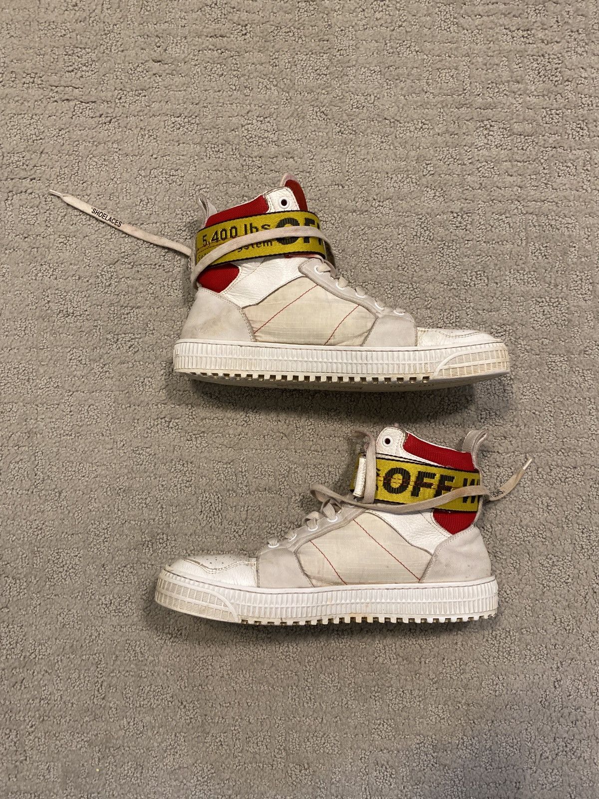 Off White Off White Red Industrial Belt High Top Grailed