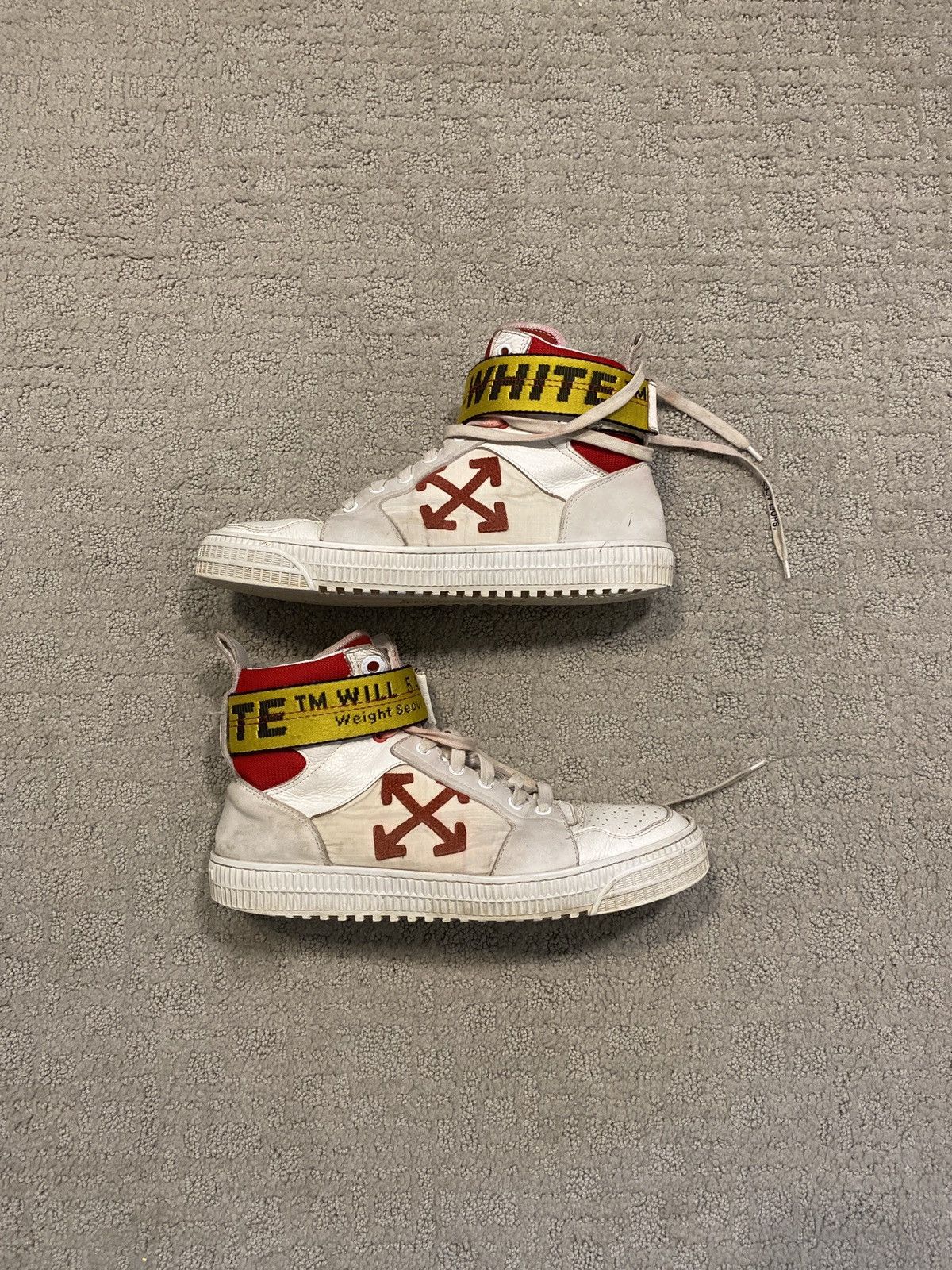 Off White Off White Red Industrial Belt High Top Grailed