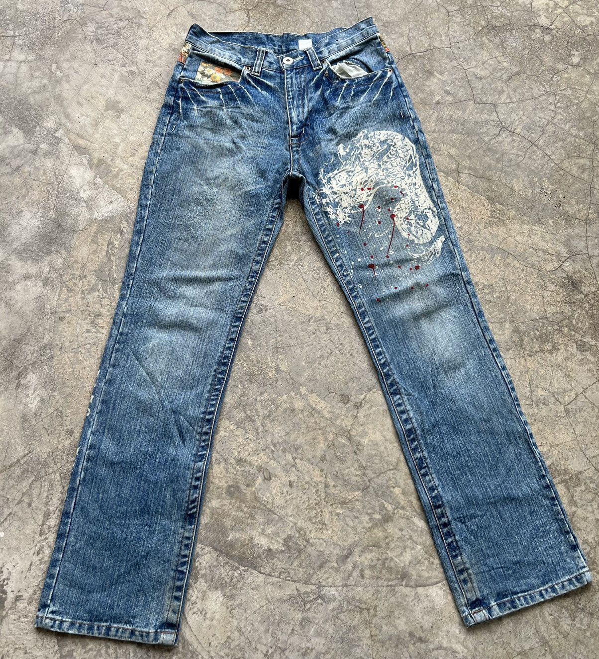 Japanese Brand Japanese Brand Dragon Design Denim Style Size US 29 - 1 Thumbnail