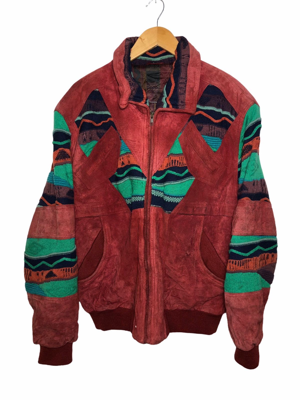 Japanese Brand Vintage leather Jacket like coogi Style multicolour Size US L / EU 52-54 / 3 - 1 Thumbnail
