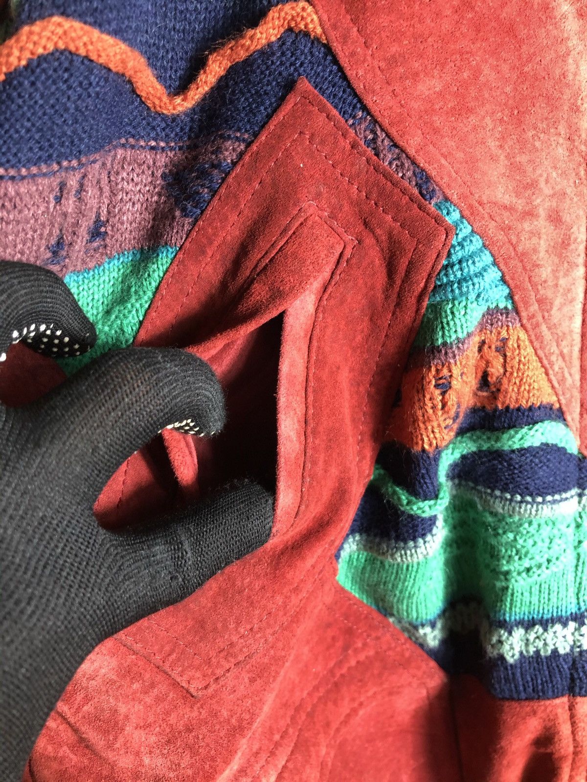 Japanese Brand Vintage leather Jacket like coogi Style multicolour Size US L / EU 52-54 / 3 - 7 Thumbnail