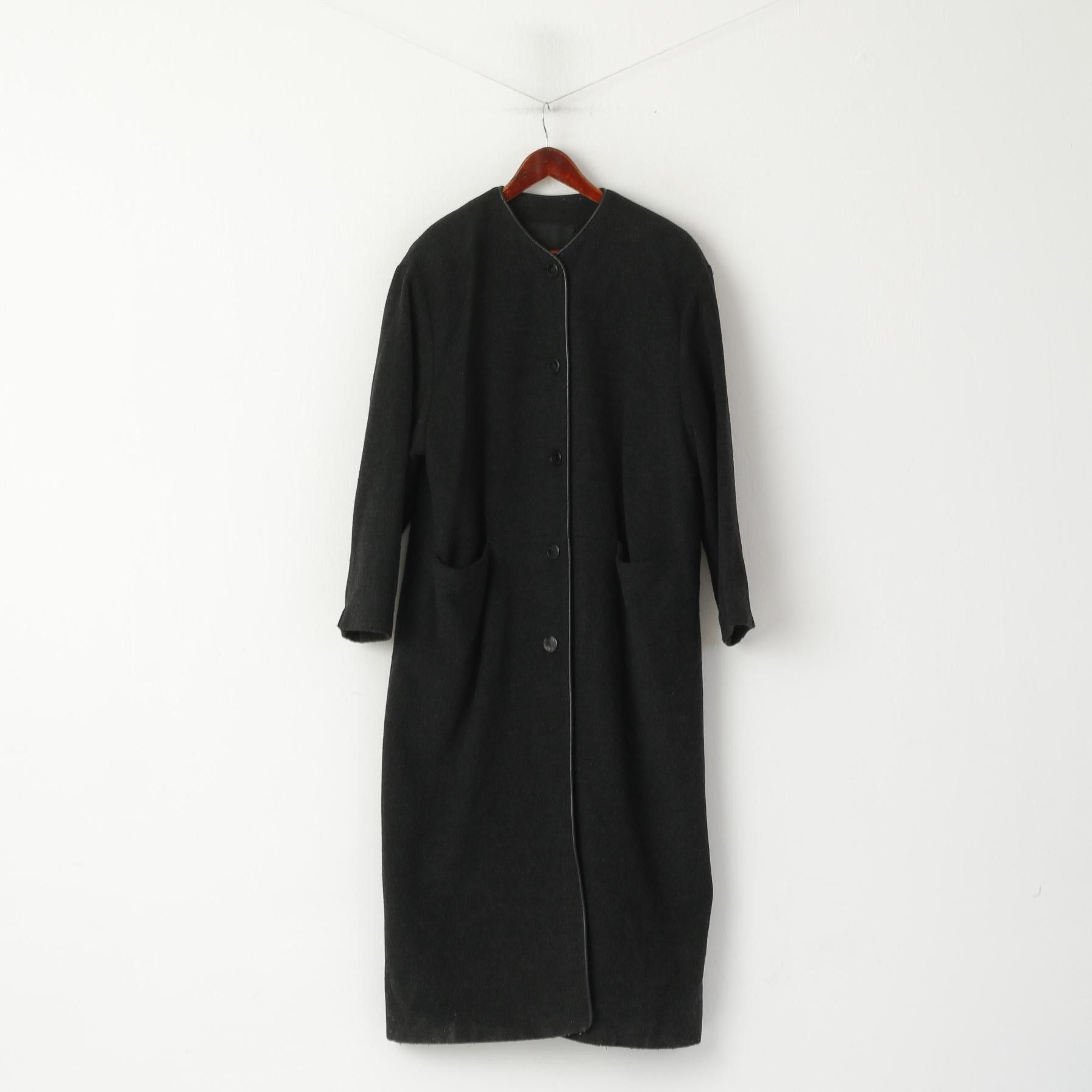Vintage Danwear Women 12 38 Long Coat Grey Wool 3203 Size M / US 6-8 / IT 42-44 - 1 Thumbnail