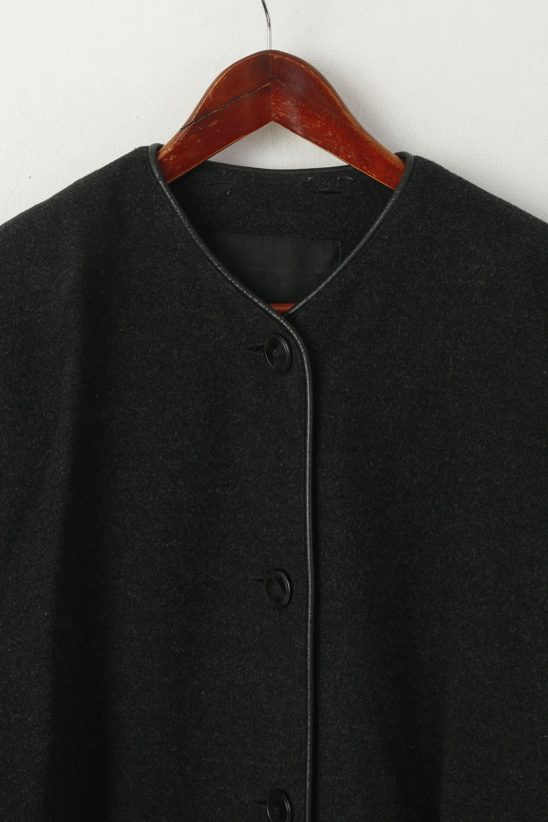 Vintage Danwear Women 12 38 Long Coat Grey Wool 3203 Size M / US 6-8 / IT 42-44 - 2 Thumbnail