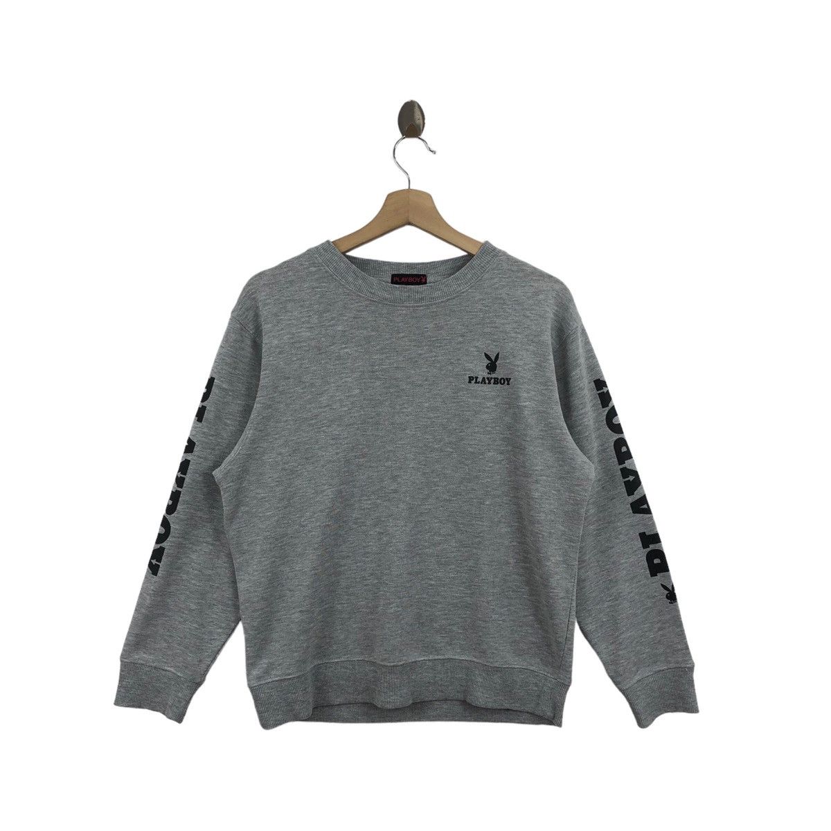 Playboy × Vintage Pick!! Vtg PLAYBOY Big Logo Sweatshirt Pullover Jumper Size US M / EU 48-50 / 2 - 2 Thumbnail