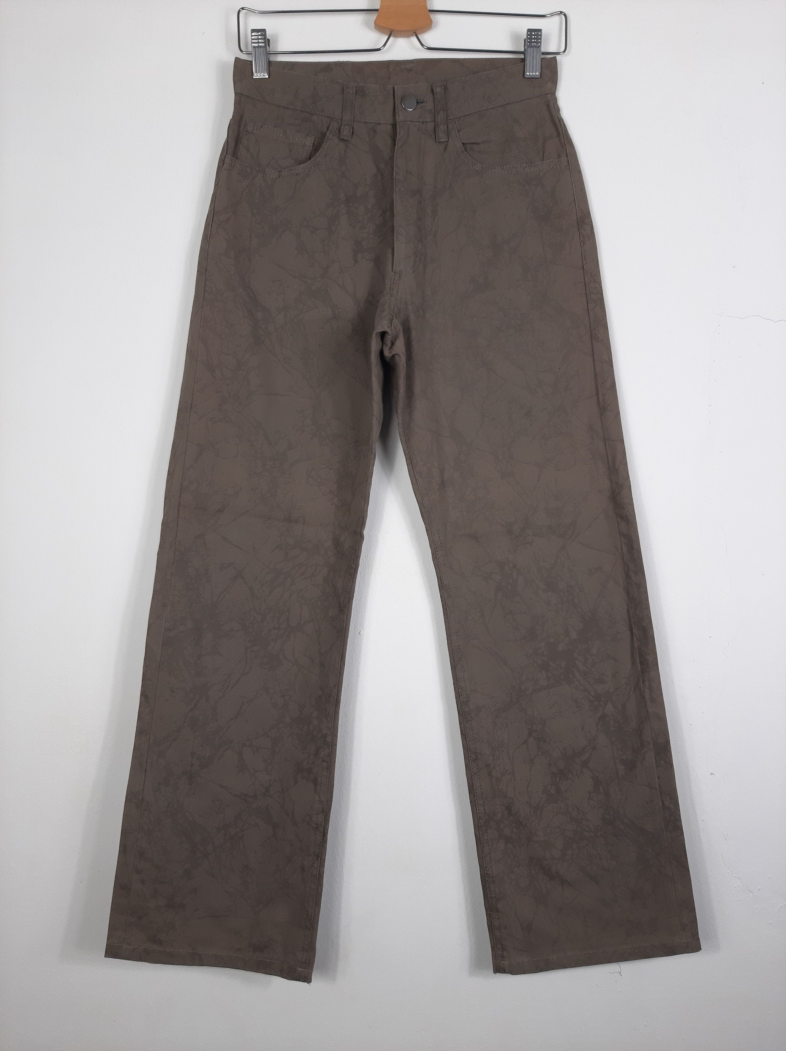 image of If Six Was Nine x Michel Klein Paris Homme Paint Splatter Abstract Denim in Army Dark Brown (Size 2