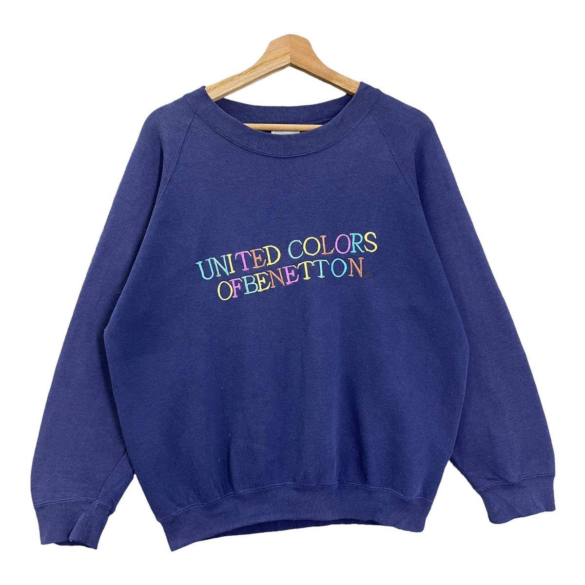 Benetton 90s Benetton Multicolour Spellout Crewneck Sweatshirt Size M Size US M / EU 48-50 / 2 - 1 Thumbnail