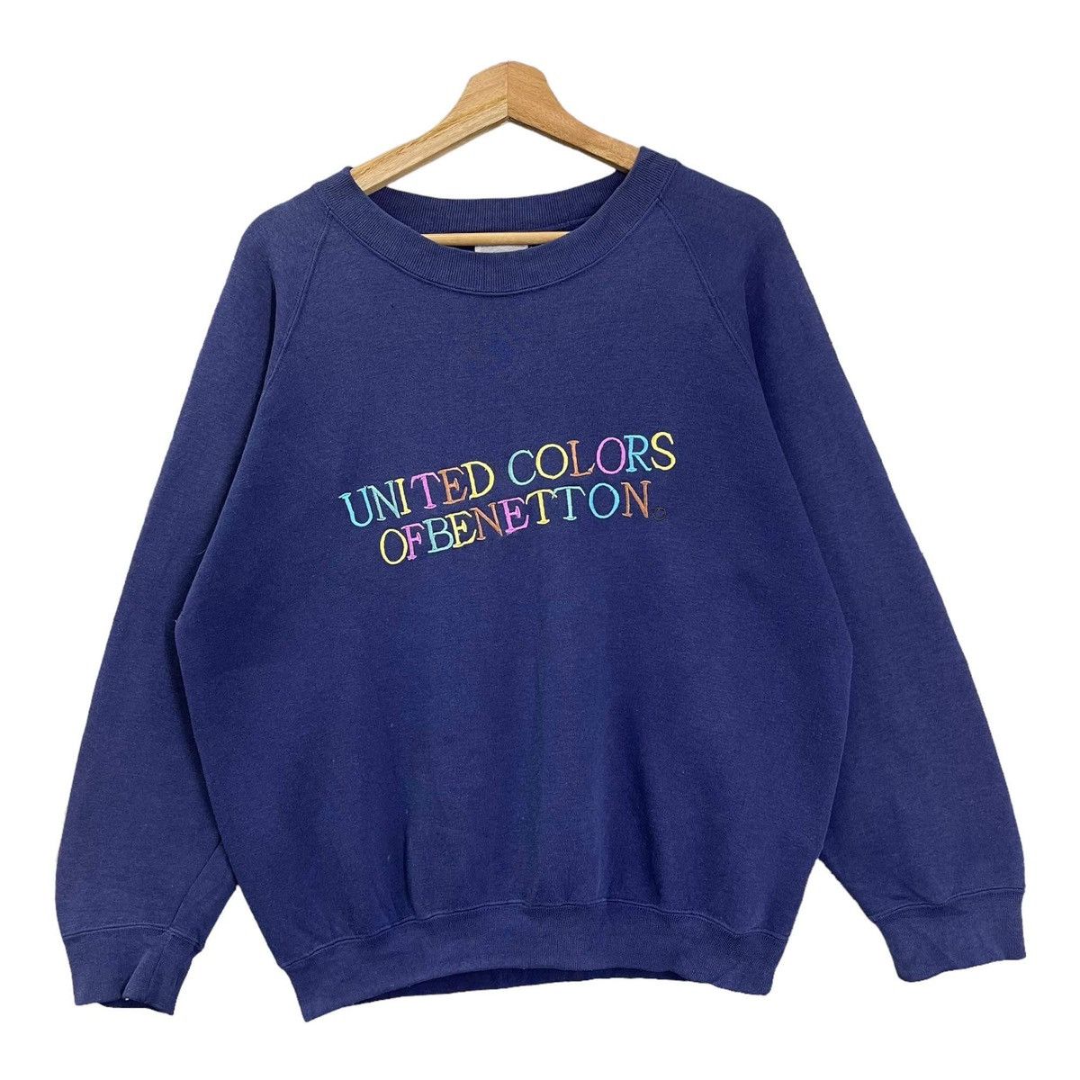 Benetton 90s Benetton Multicolour Spellout Crewneck Sweatshirt Size M Size US M / EU 48-50 / 2 - 3 Thumbnail