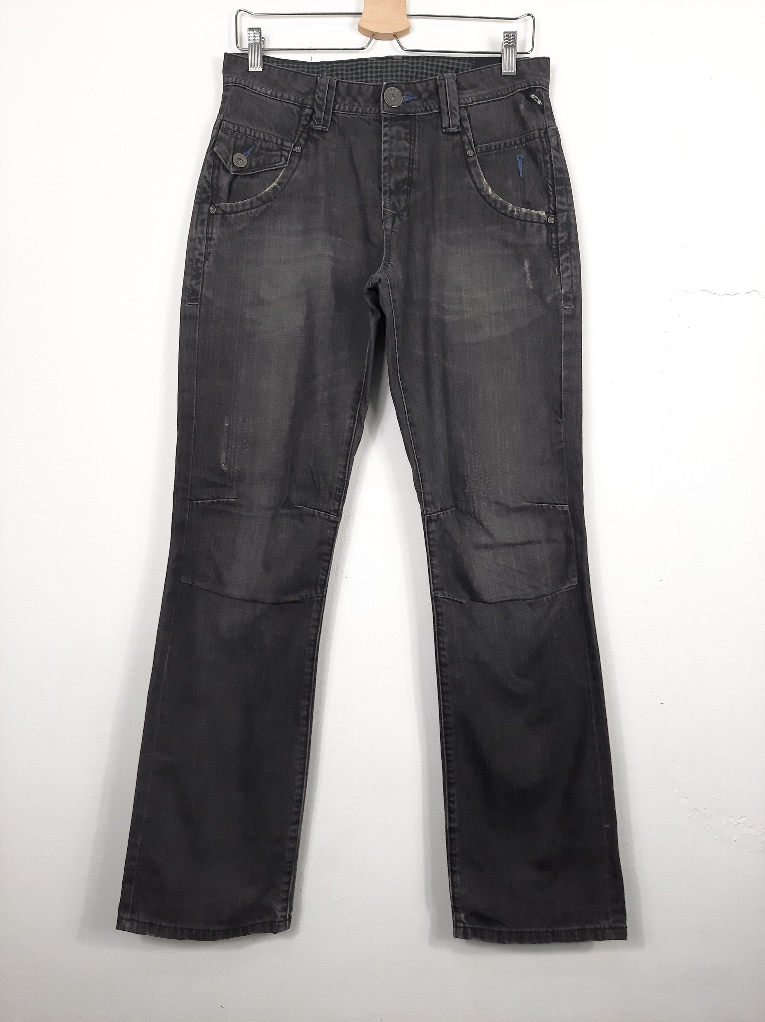 image of If Six Was Nine x Jack Jones Jack & Jones Jj75 Flybuttons Kinky Bondage Distressed Denim in Black (