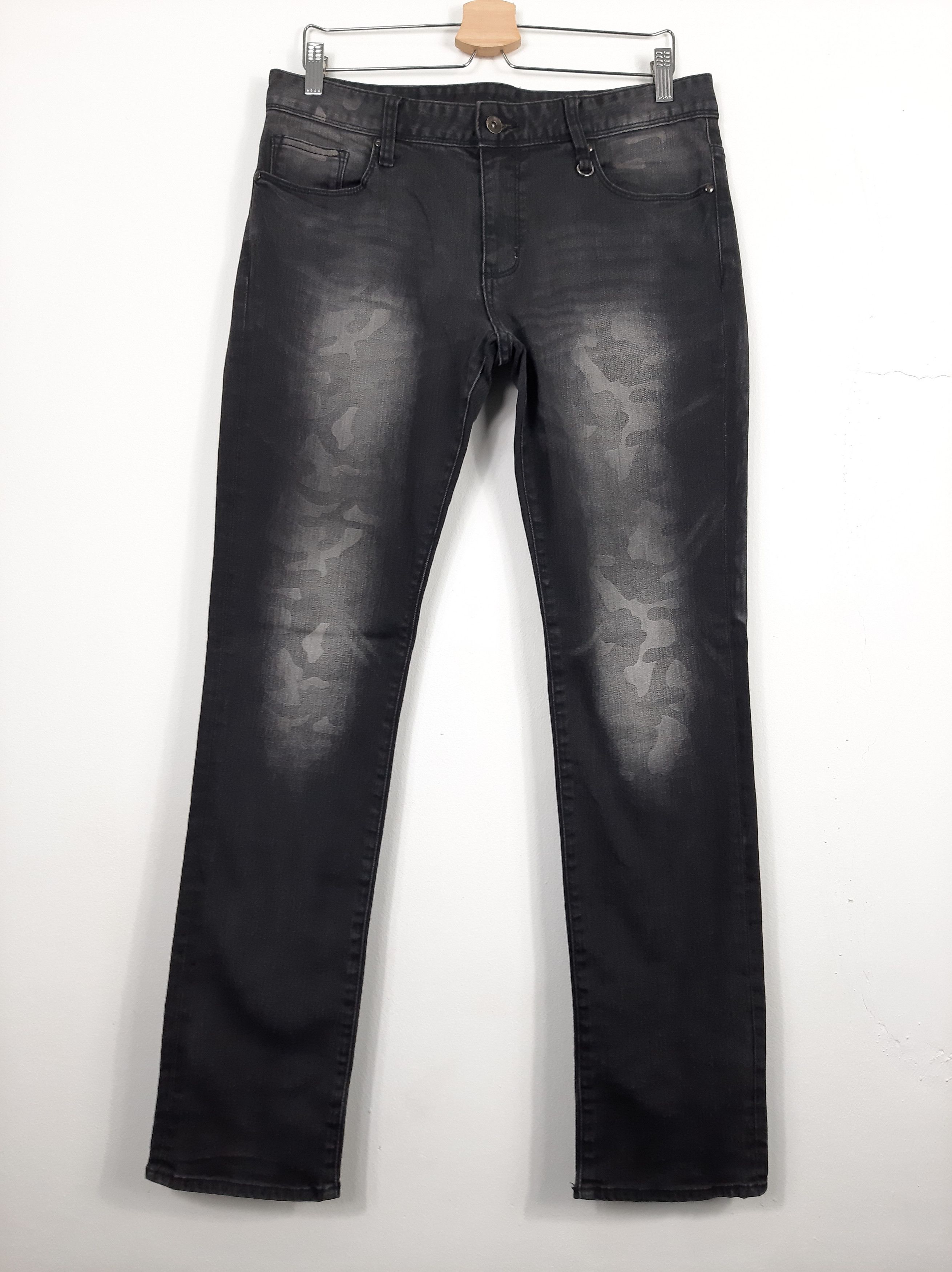 image of If Six Was Nine x Ppfm Black Pasta Flare Camo Stretch Bondage Denim, Men's (Size 34)