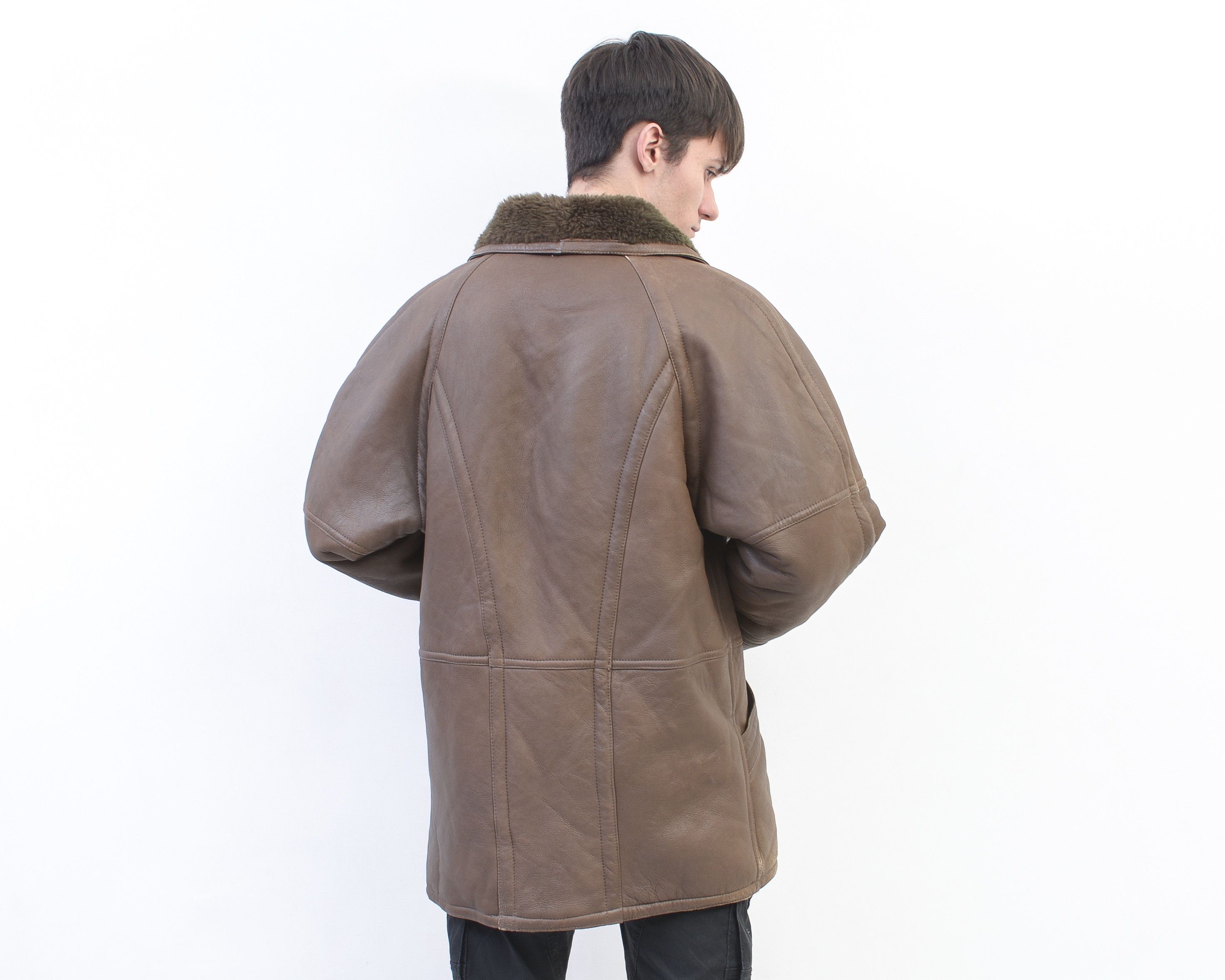 Shearling UK 38 US Sheepskin Leather Sherpa Coat Jacket EU48