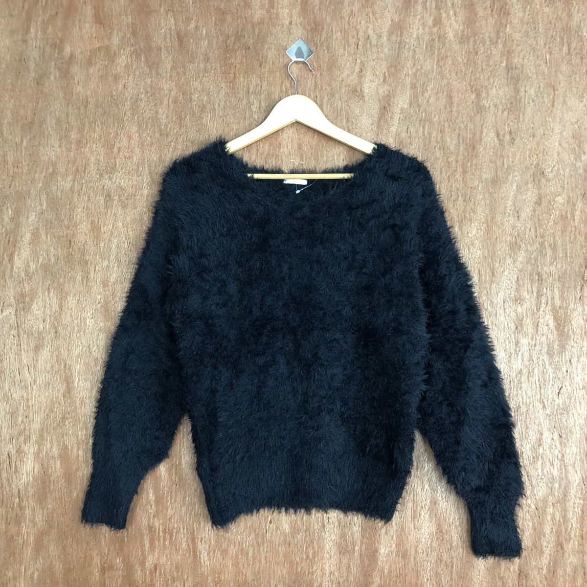 Homespun Knitwear × Japanese Brand GU Japan Black Mohair Knitwear #0425 Size US M / EU 48-50 / 2 - 3 Thumbnail