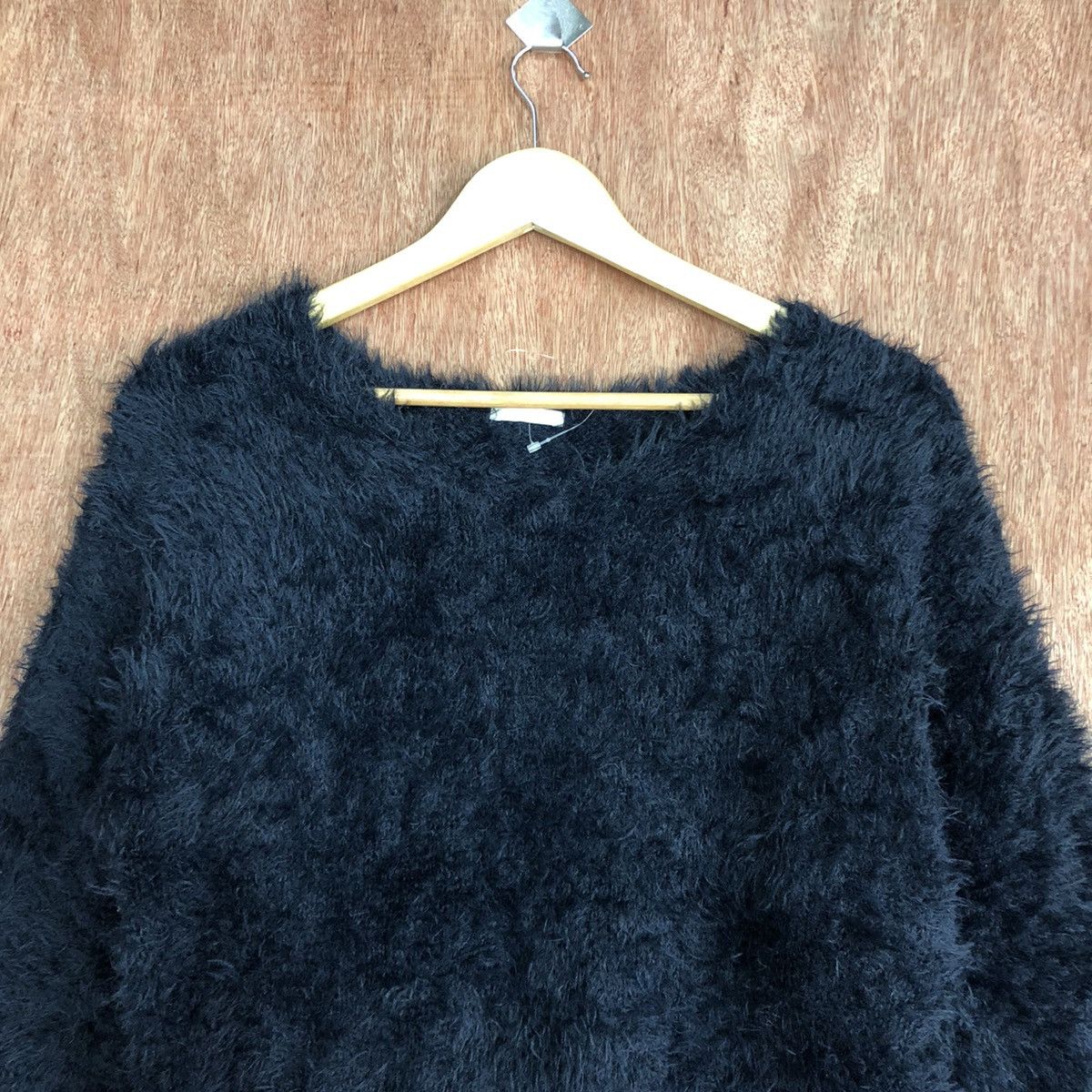 Homespun Knitwear × Japanese Brand GU Japan Black Mohair Knitwear #0425 Size US M / EU 48-50 / 2 - 2 Thumbnail