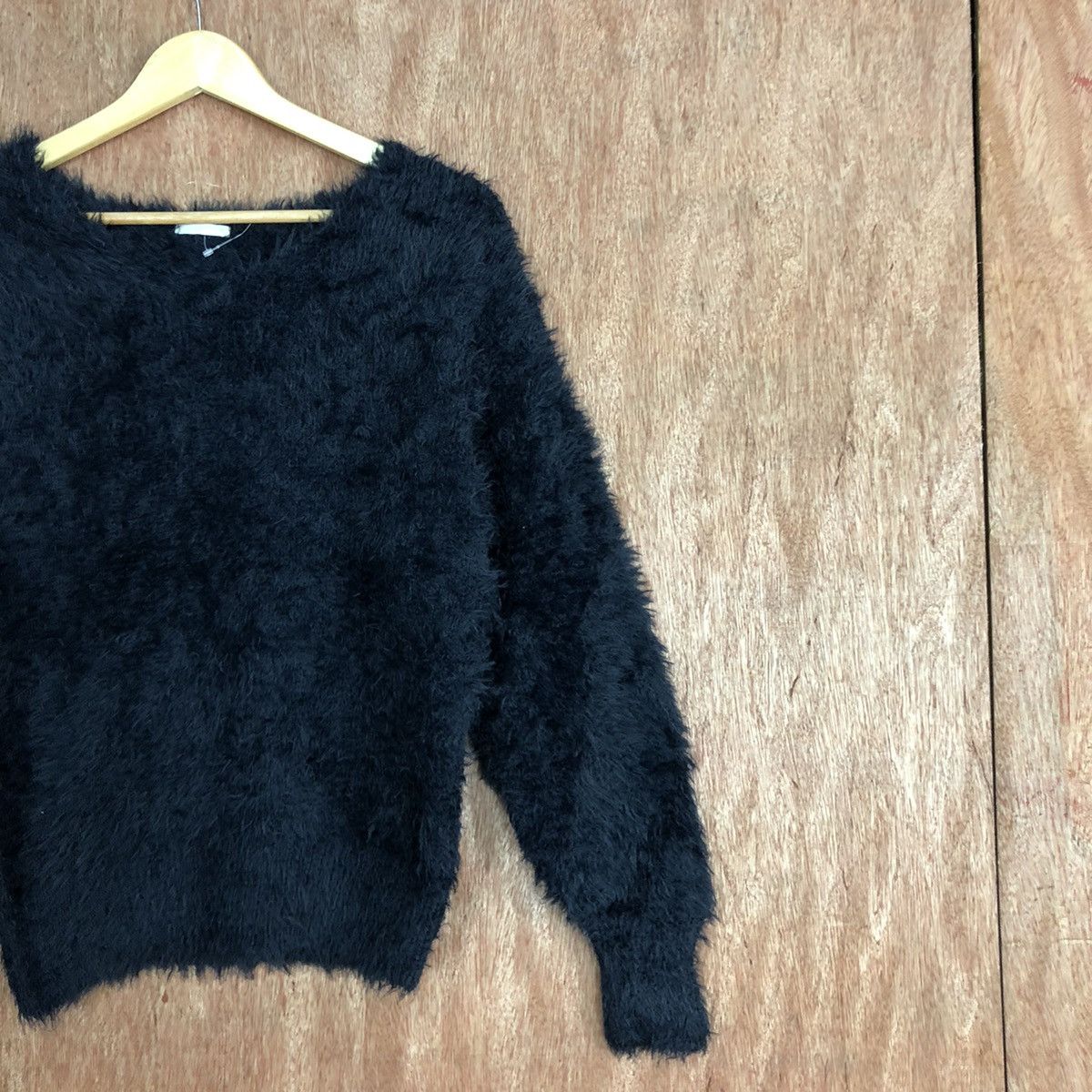 Homespun Knitwear × Japanese Brand GU Japan Black Mohair Knitwear #0425 Size US M / EU 48-50 / 2 - 5 Thumbnail