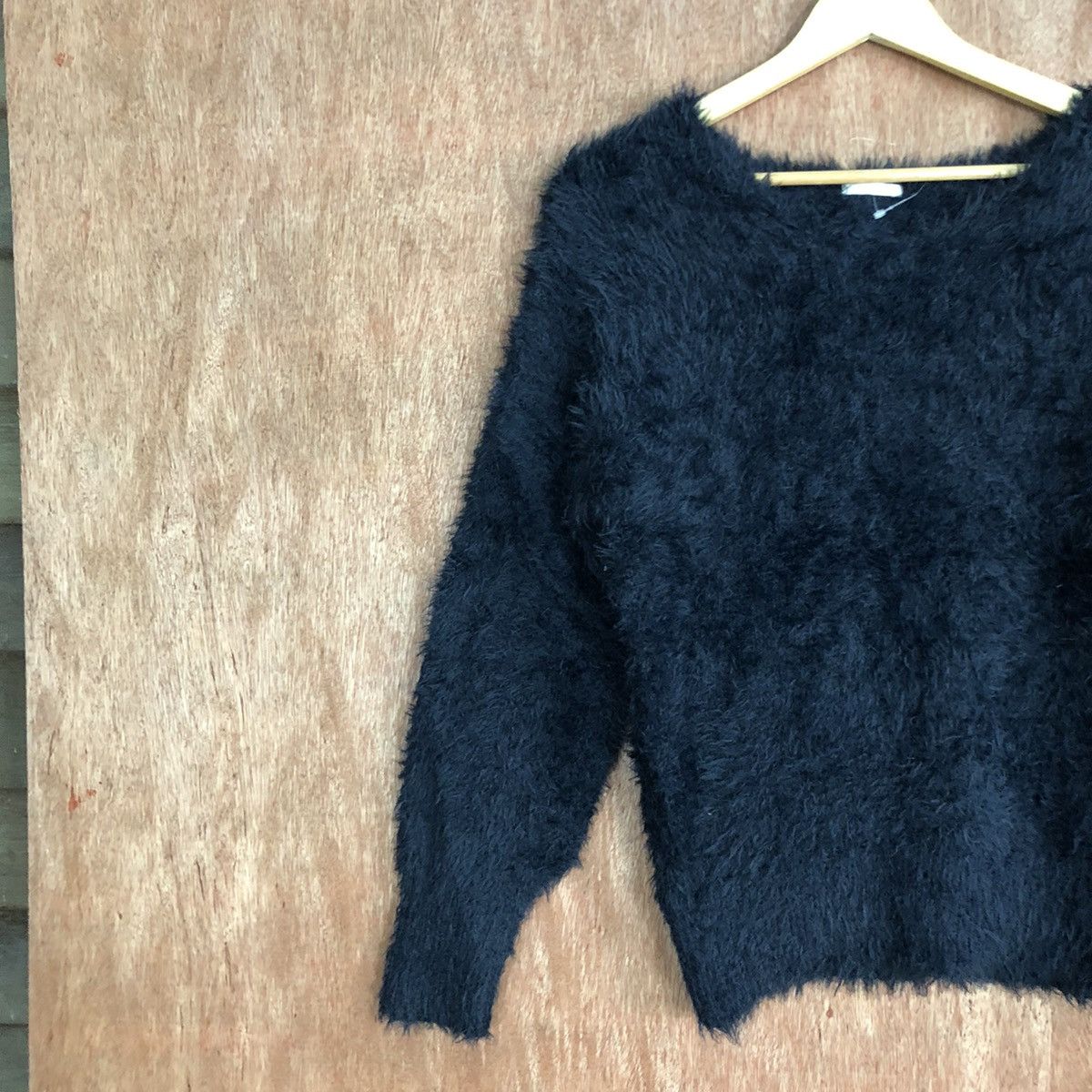 Homespun Knitwear × Japanese Brand GU Japan Black Mohair Knitwear #0425 Size US M / EU 48-50 / 2 - 7 Thumbnail