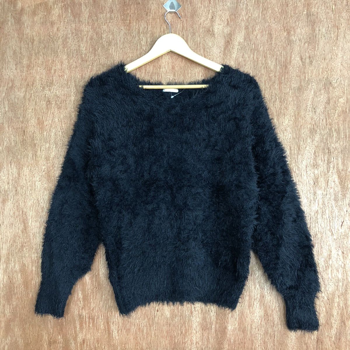 Homespun Knitwear × Japanese Brand GU Japan Black Mohair Knitwear #0425 Size US M / EU 48-50 / 2 - 1 Thumbnail