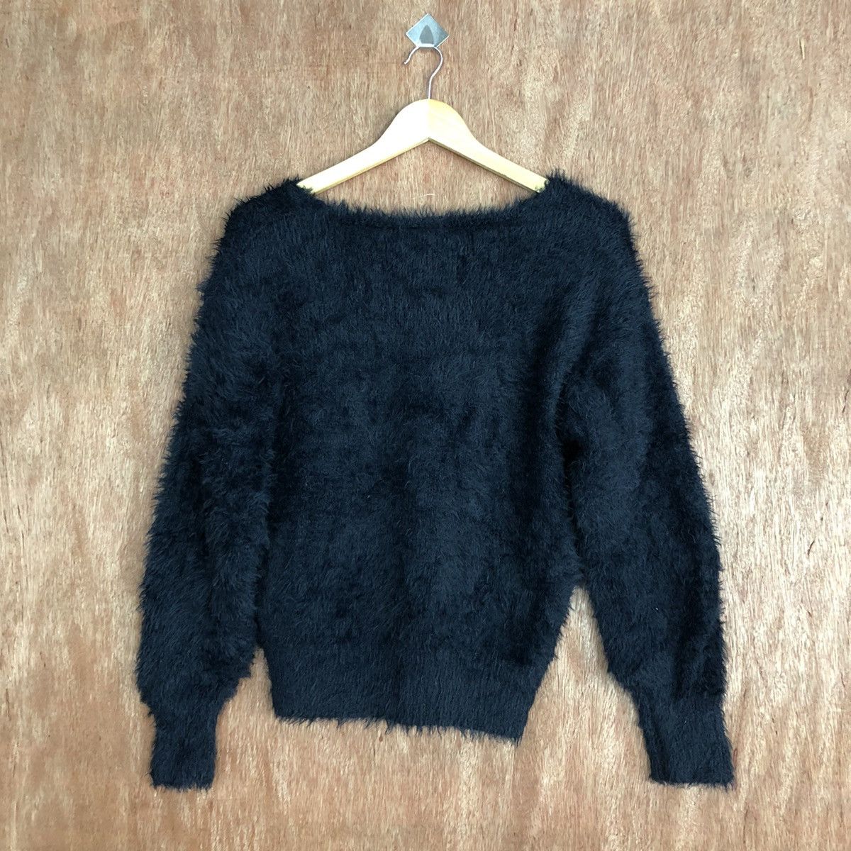 Homespun Knitwear × Japanese Brand GU Japan Black Mohair Knitwear #0425 Size US M / EU 48-50 / 2 - 11 Thumbnail
