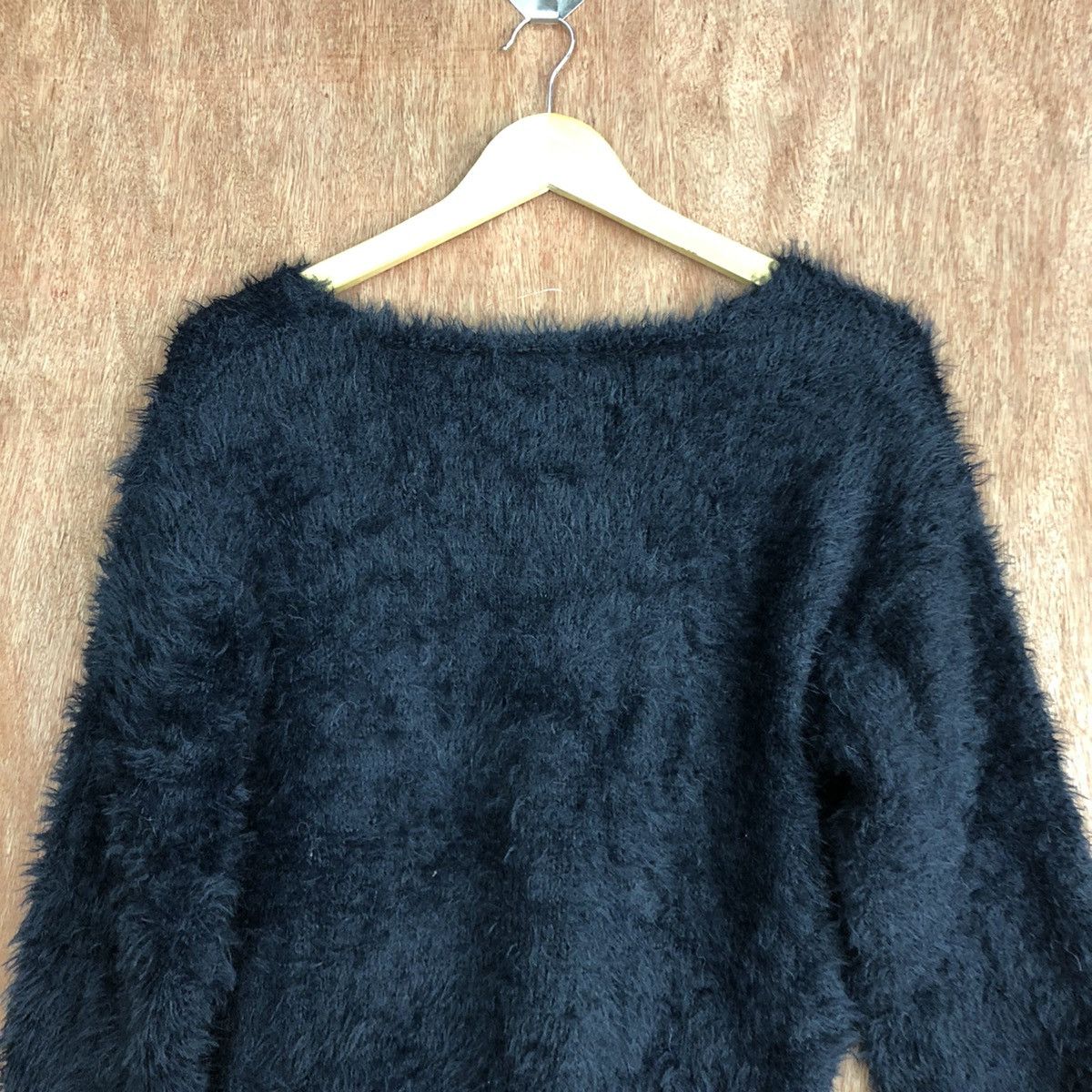 Homespun Knitwear × Japanese Brand GU Japan Black Mohair Knitwear #0425 Size US M / EU 48-50 / 2 - 10 Thumbnail