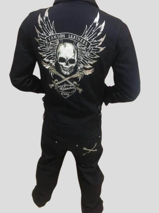 Vanson Leathers Vanson Leathers Embroided Skull Coveralls Jumpsuit Size US L / EU 52-54 / 3 - 23 Thumbnail