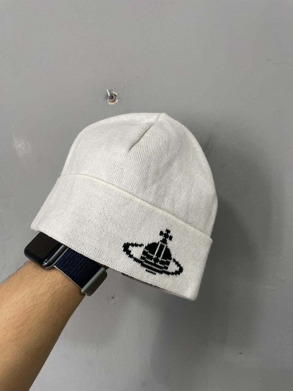 image of Vivienne Westwood Big Logo Hats in Beige, Men's