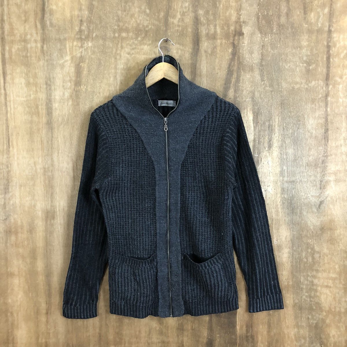image of Coloured Cable Knit Sweater Lovis Ghastone Black Cardigan Knitwear Sweater 117, Men's (Size Medium)