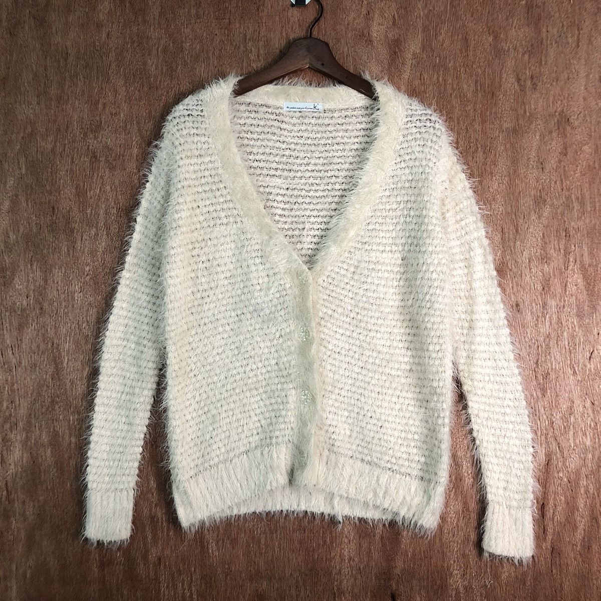 Homespun Knitwear Japan Cream Mohair Cardigan knitwear Size US M / EU 48-50 / 2 - 1 Thumbnail