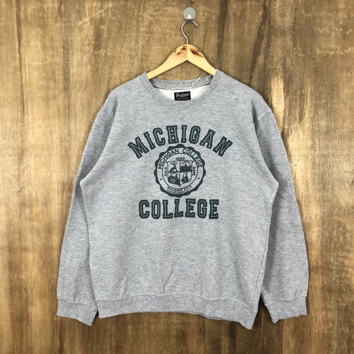 Japanese Brand vintage Michigan College Grey Sweatshirt Vintage Size US M / EU 48-50 / 2 - 1 Thumbnail