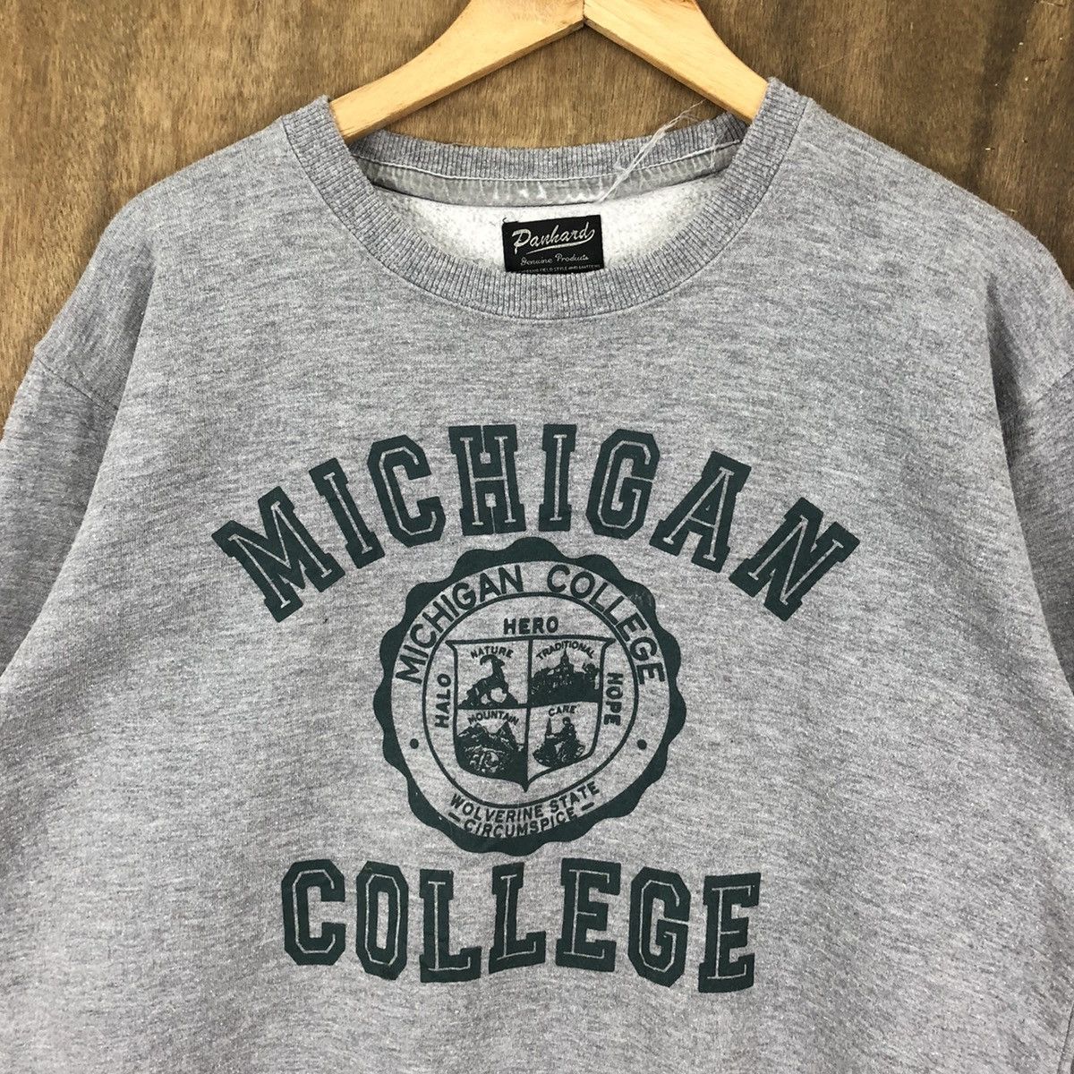 Japanese Brand vintage Michigan College Grey Sweatshirt Vintage Size US M / EU 48-50 / 2 - 4 Thumbnail