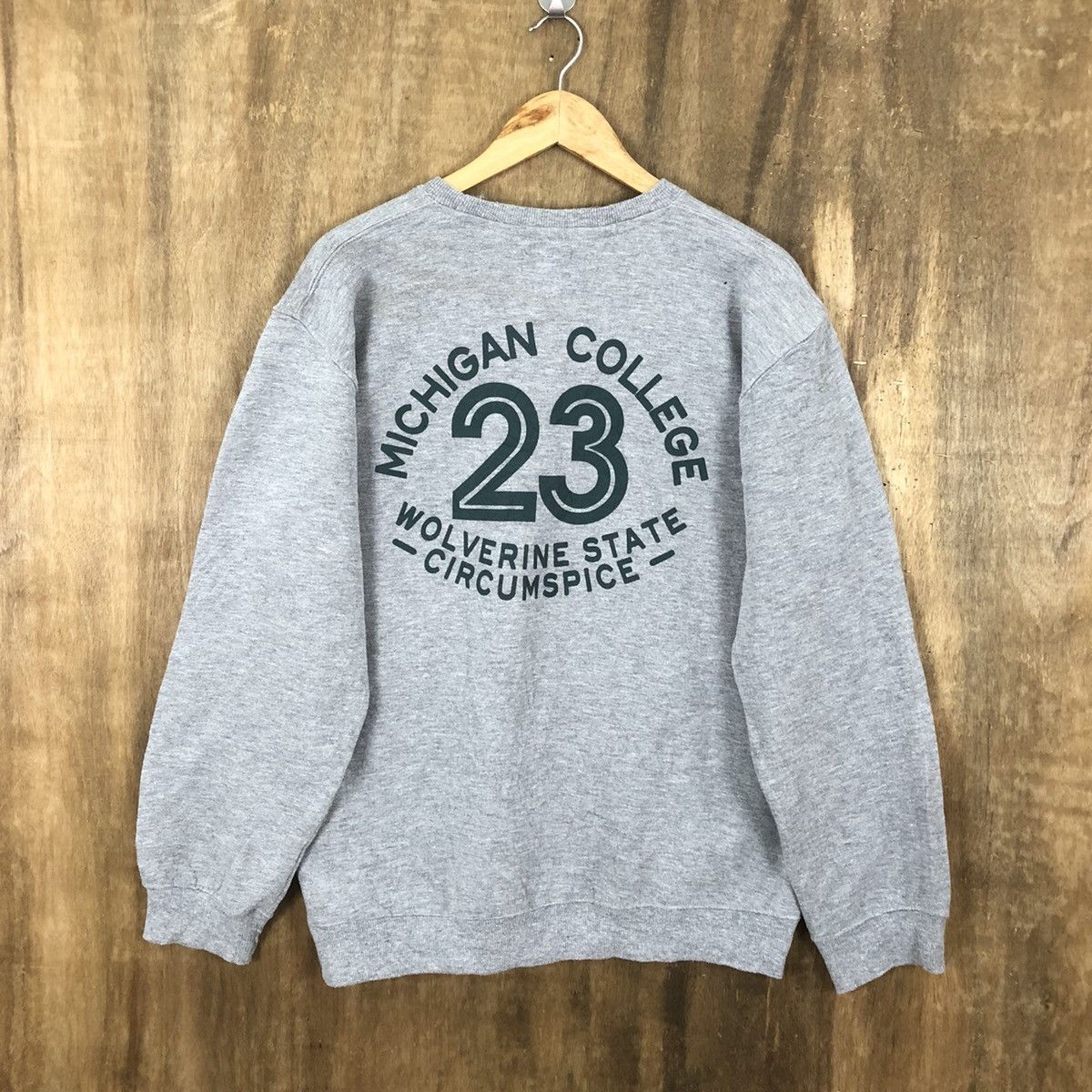 Japanese Brand vintage Michigan College Grey Sweatshirt Vintage Size US M / EU 48-50 / 2 - 8 Thumbnail