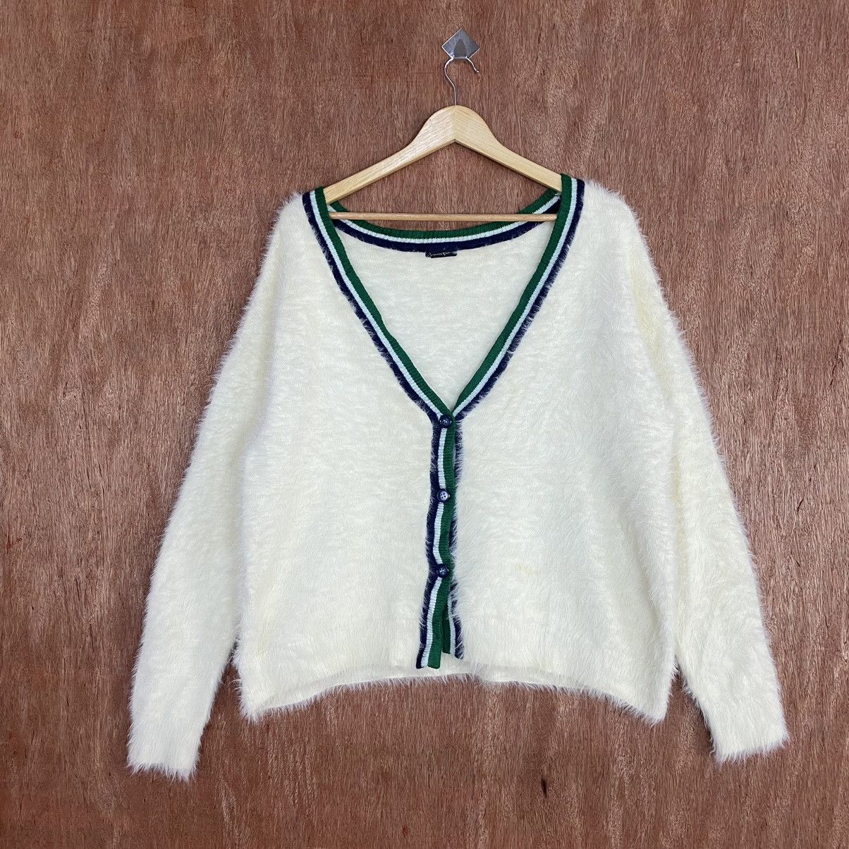 Homespun Knitwear Bampo White Cardigan Mohair knitwear #0398 Size US L / EU 52-54 / 3 - 1 Thumbnail