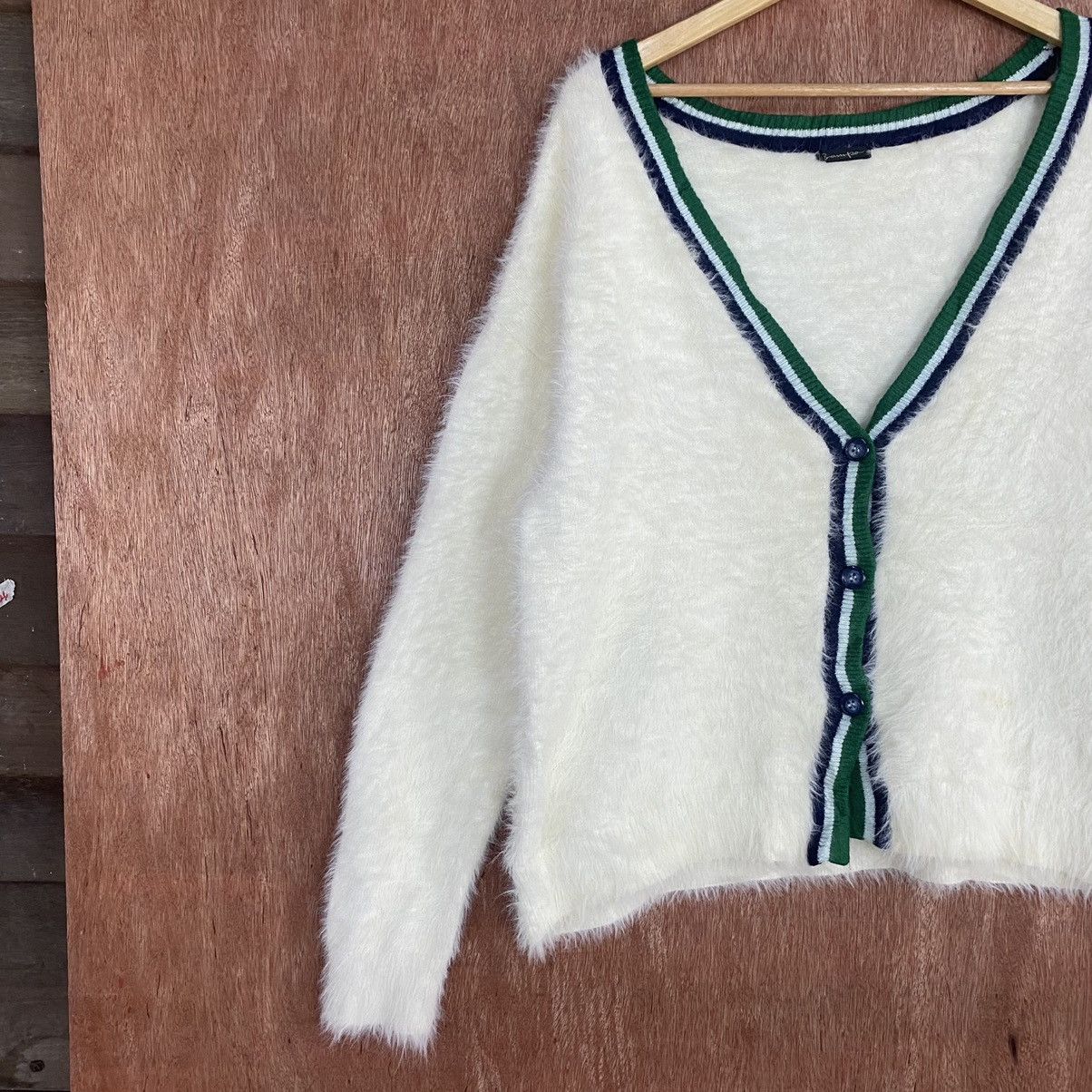 Homespun Knitwear Bampo White Cardigan Mohair knitwear #0398 Size US L / EU 52-54 / 3 - 7 Thumbnail