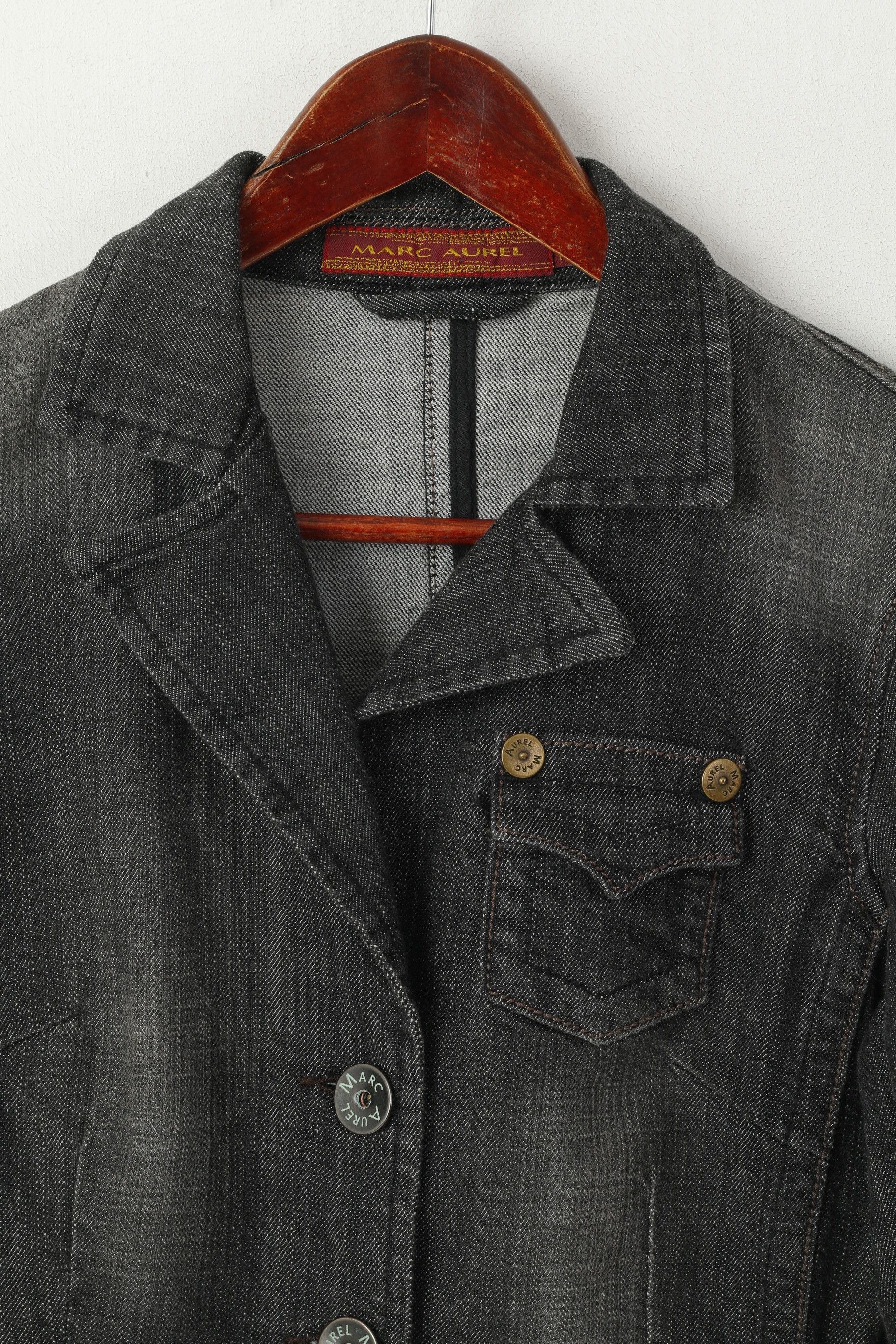 Vintage Marc Aurel Women 36 S Denim Jacket Gray Cotton 2348 Size S / US 4 / IT 40 - 3 Thumbnail