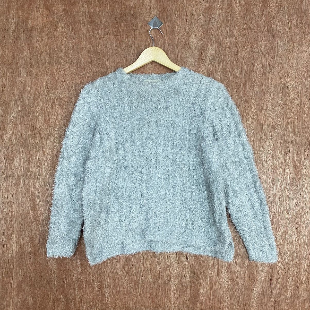 image of Coloured Cable Knit Sweater x Homespun Knitwear Chocol Raffine Grey Mohair Knitwear (Size Medium)