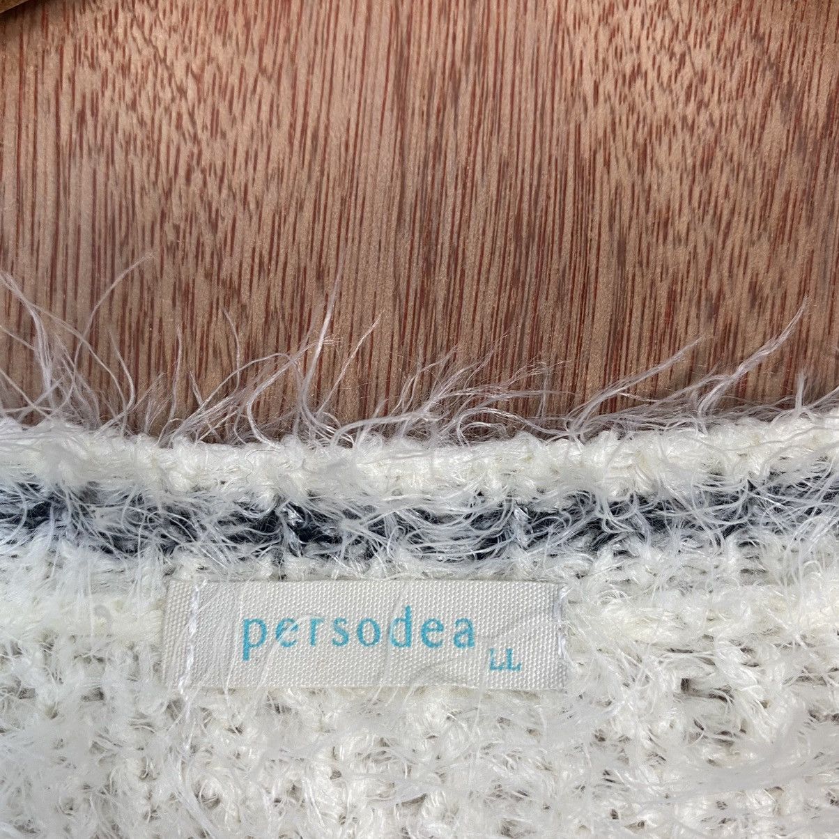 Homespun Knitwear Persodea WHite Mohair Shag Shaggy Knitwear Size US L / EU 52-54 / 3 - 9 Thumbnail