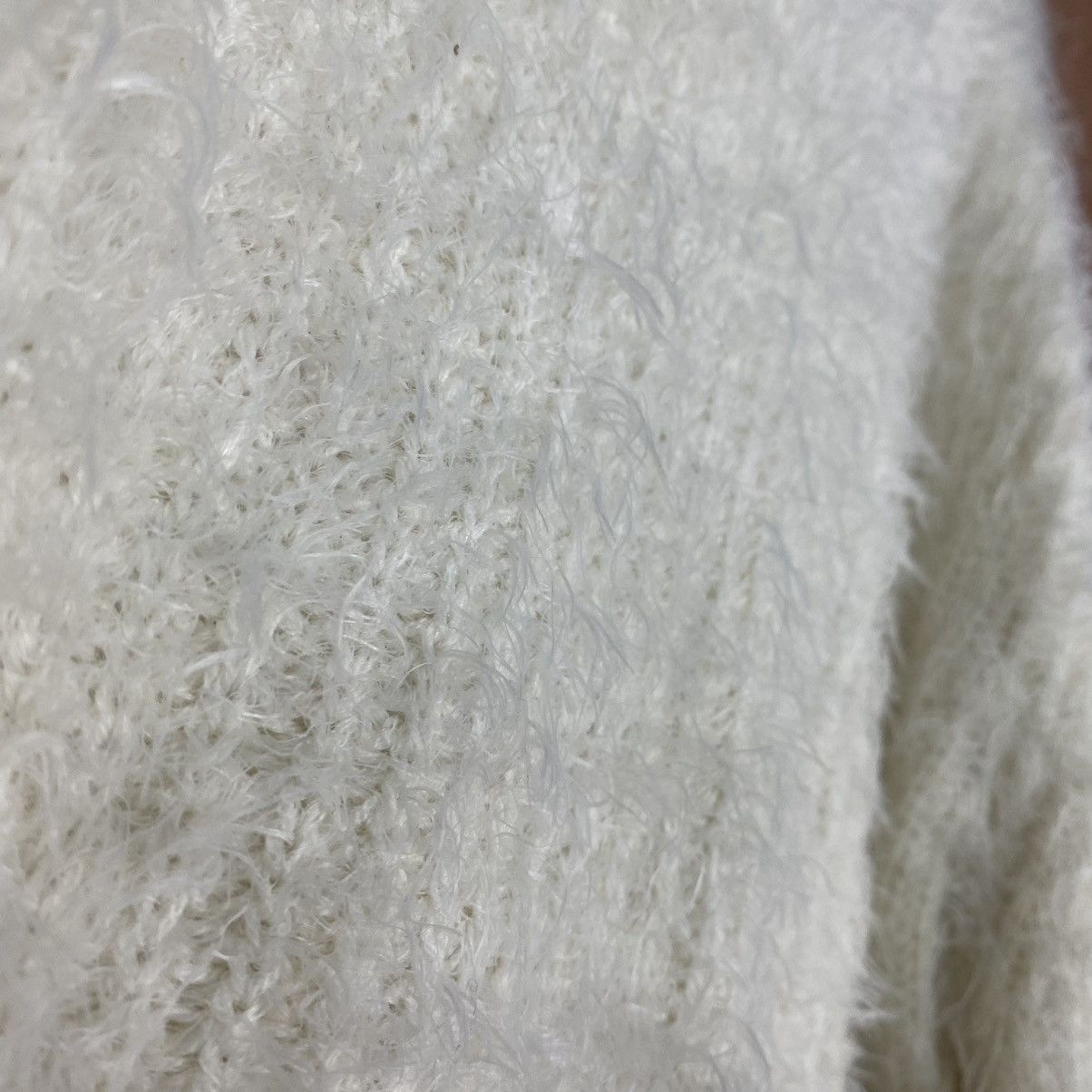 Homespun Knitwear Persodea WHite Mohair Shag Shaggy Knitwear Size US L / EU 52-54 / 3 - 11 Thumbnail