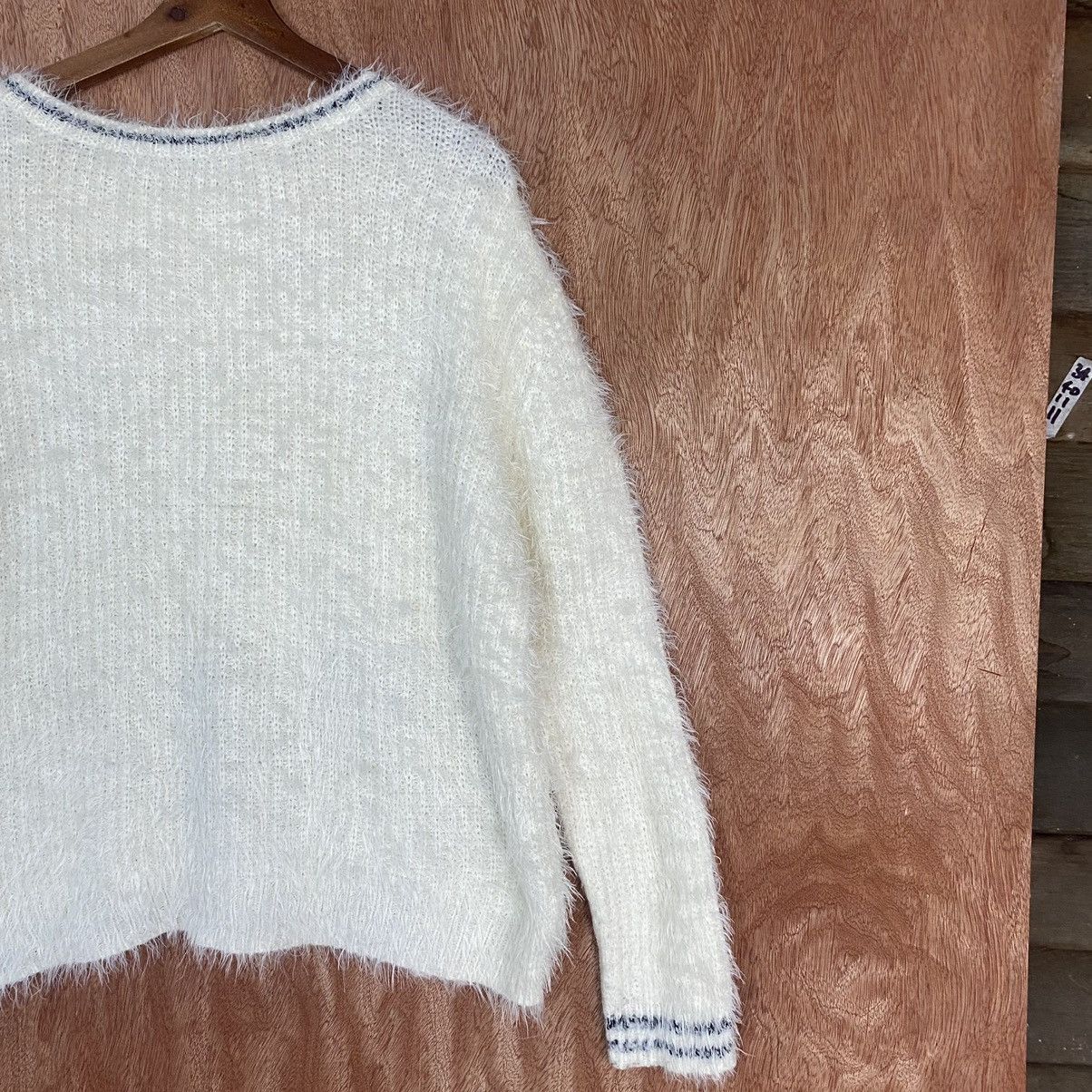 Homespun Knitwear Persodea WHite Mohair Shag Shaggy Knitwear Size US L / EU 52-54 / 3 - 5 Thumbnail