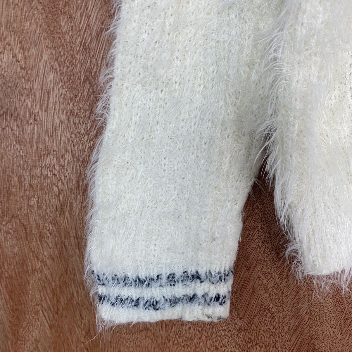 Homespun Knitwear Persodea WHite Mohair Shag Shaggy Knitwear Size US L / EU 52-54 / 3 - 6 Thumbnail