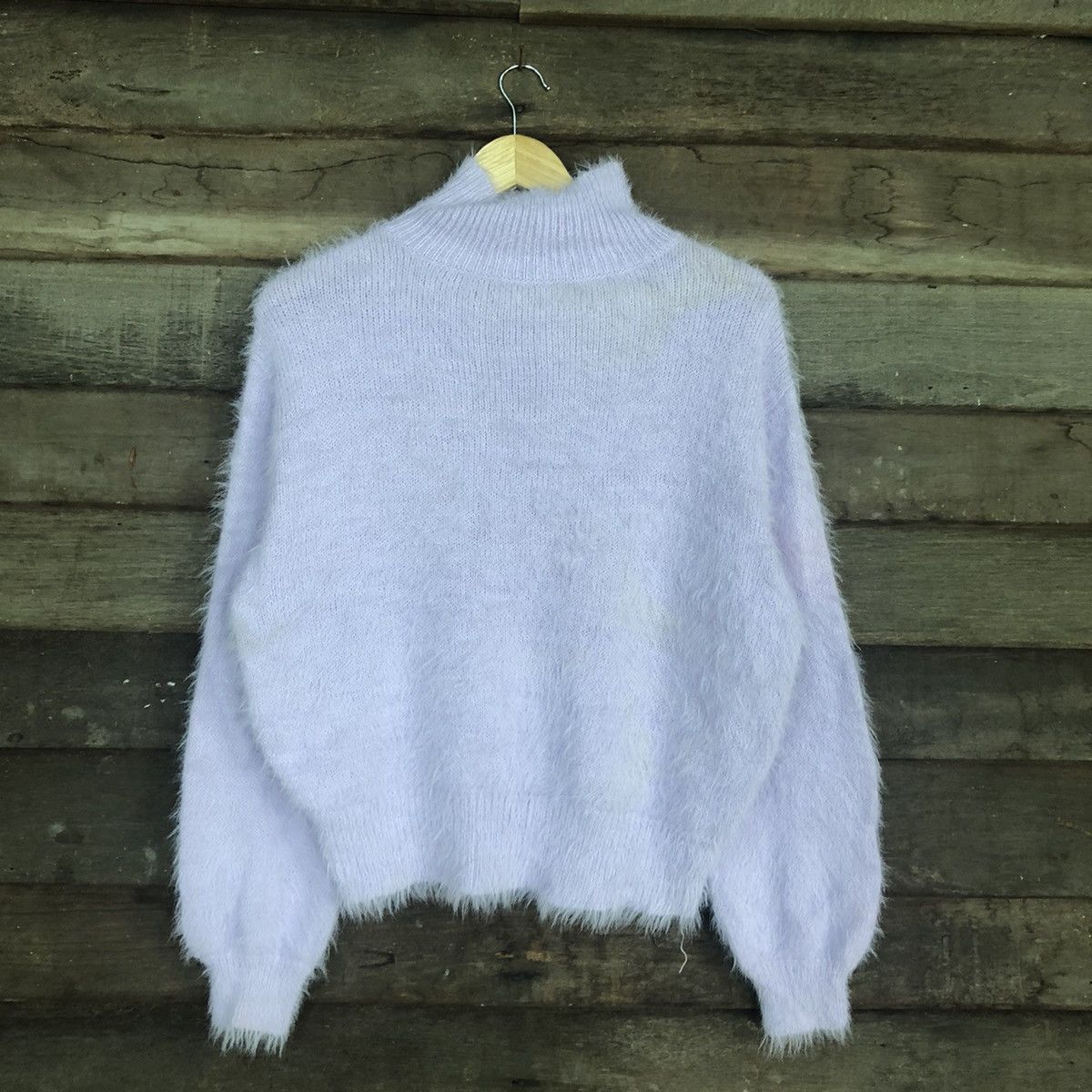 Japanese Brand Japan Light Purple Baggy Shag Shaggy Fur Knitwear #0518 Size US L / EU 52-54 / 3 - 1 Thumbnail