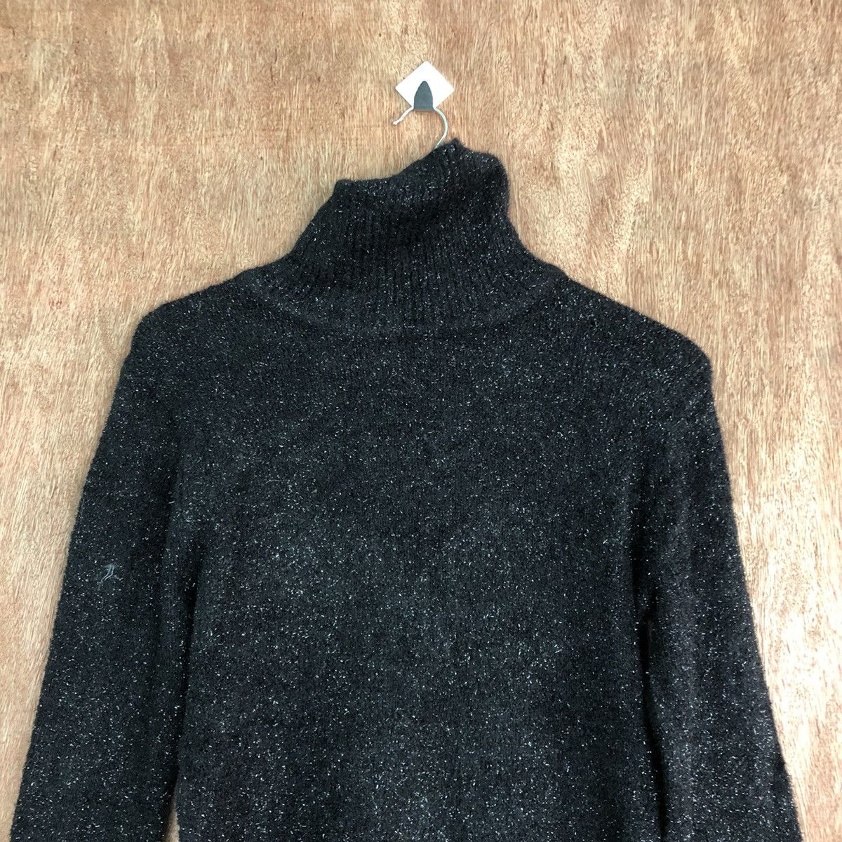 Homespun Knitwear Sleigh Black Mohair Turtle Neck Knitwear Size US M / EU 48-50 / 2 - 2 Thumbnail