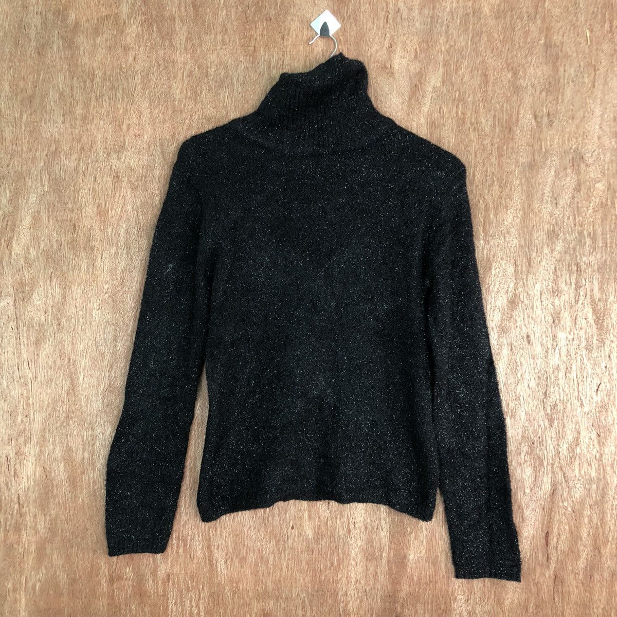 Homespun Knitwear Sleigh Black Mohair Turtle Neck Knitwear Size US M / EU 48-50 / 2 - 1 Thumbnail