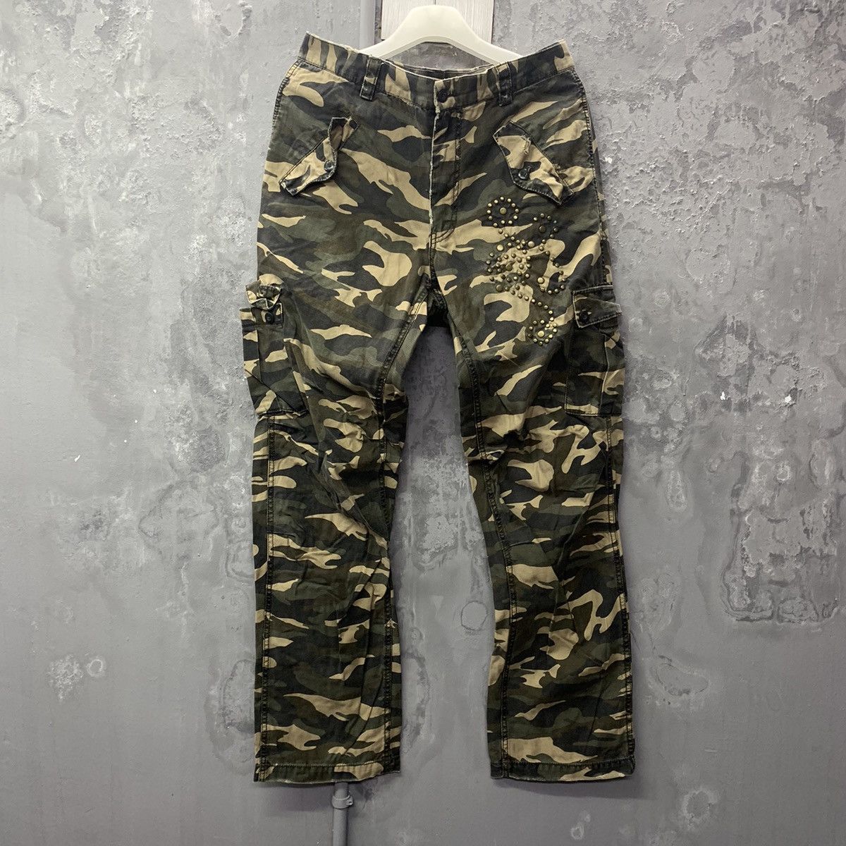 Oshkosh Circle Spikes camo Design Cargo Pants Size US 31 - 3 Thumbnail