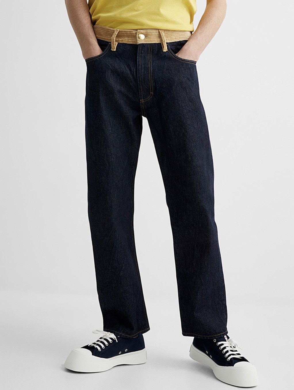 Spliced straight leg jeans Unisex
