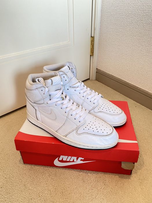 Air jordan 1 best sale white perforated