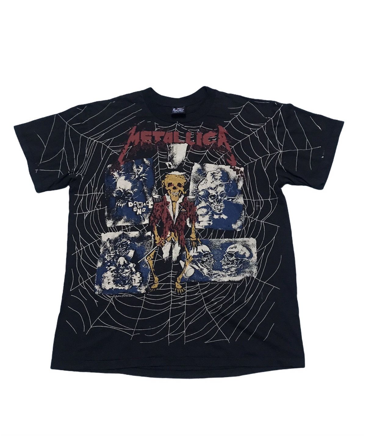 CHEMISE VINTAGE METALLICA Ringmaster Pushead grande imprimée 1992 USA AOP EUC EUR 144,72