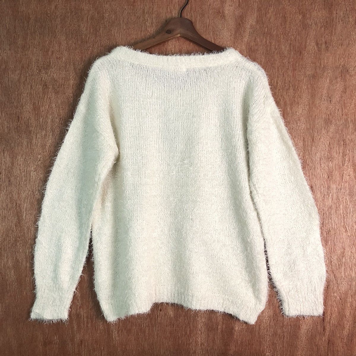 Homespun Knitwear × Japanese Brand Casse Cream Mohair Shag Shaggy Fur Knitwear Size US M / EU 48-50 / 2 - 10 Thumbnail