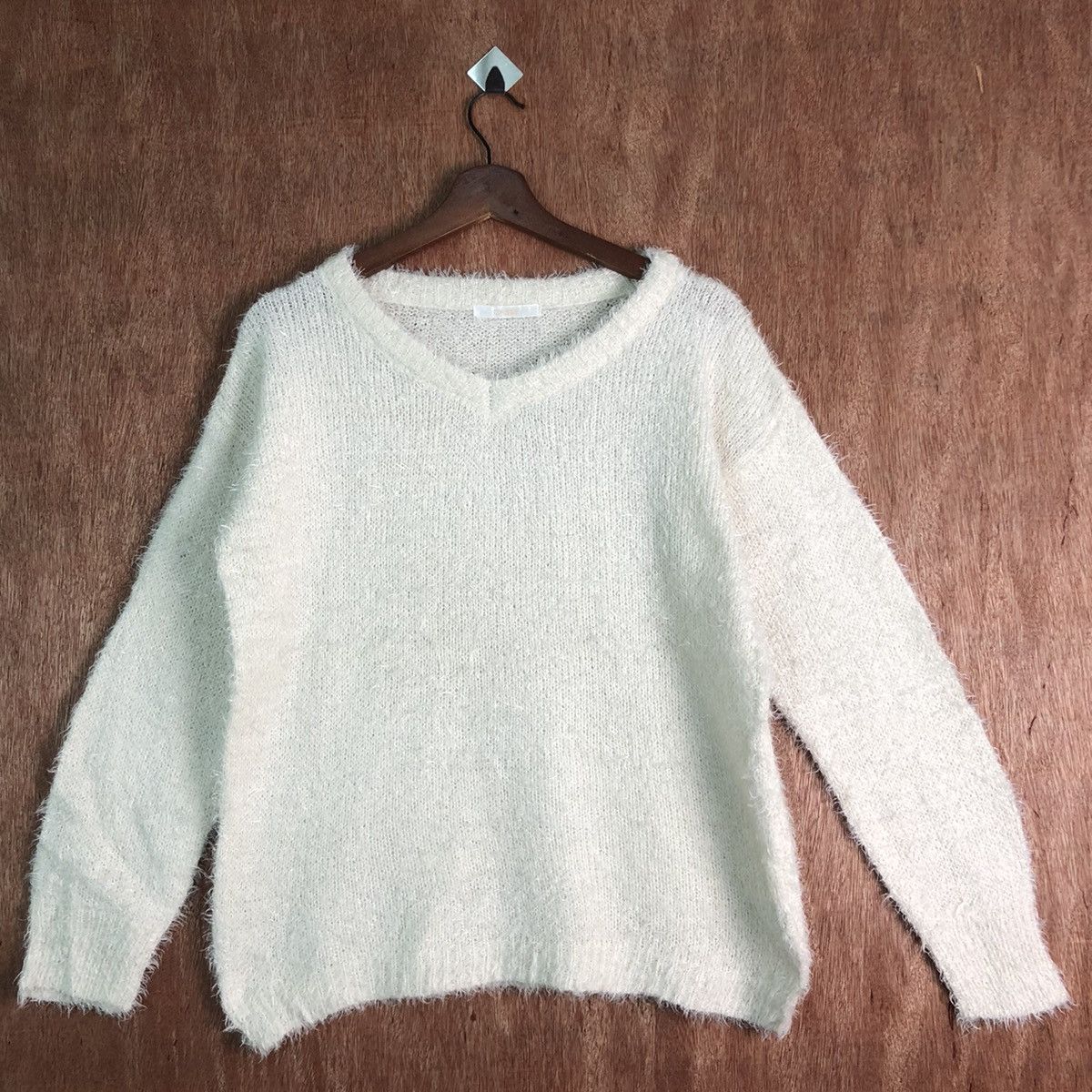 Homespun Knitwear × Japanese Brand Casse Cream Mohair Shag Shaggy Fur Knitwear Size US M / EU 48-50 / 2 - 3 Thumbnail