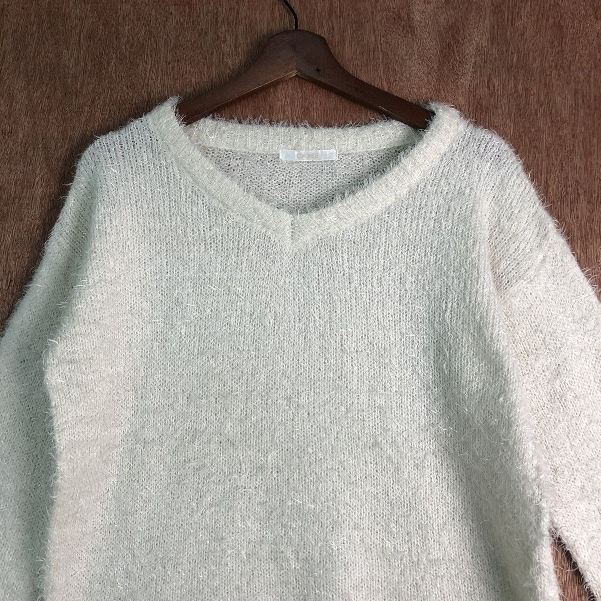 Homespun Knitwear × Japanese Brand Casse Cream Mohair Shag Shaggy Fur Knitwear Size US M / EU 48-50 / 2 - 2 Thumbnail