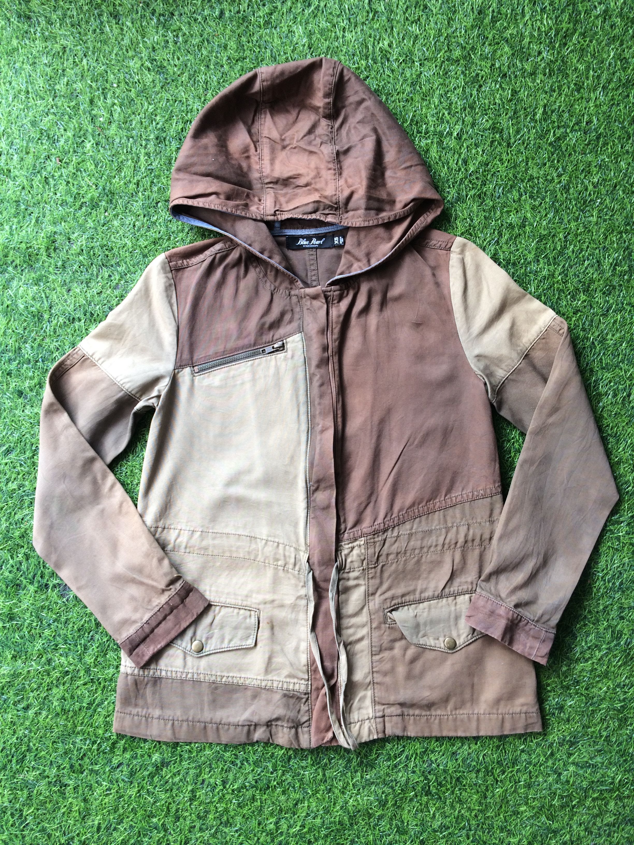 Designer Patchwork Jacket Parka Zip Up Hoodie #D-195 Size XS / US 0-2 / IT 36-38 - 1 Thumbnail