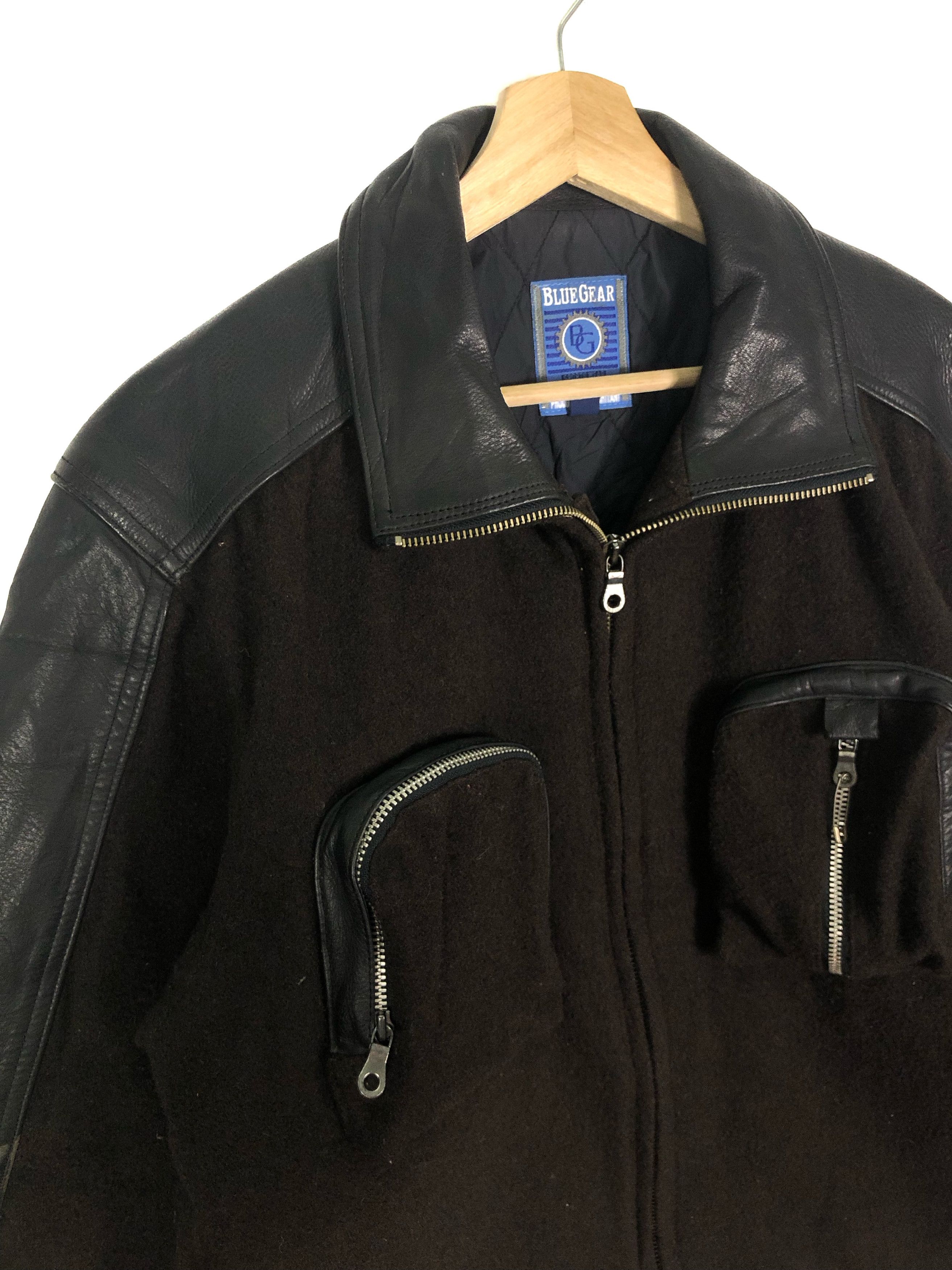 Blue Gear RARE🔥VINTAGE BLUE GEAR KUSHITANI JAPAN WOOL LEATHER JACKET Size US M / EU 48-50 / 2 - 7 Thumbnail