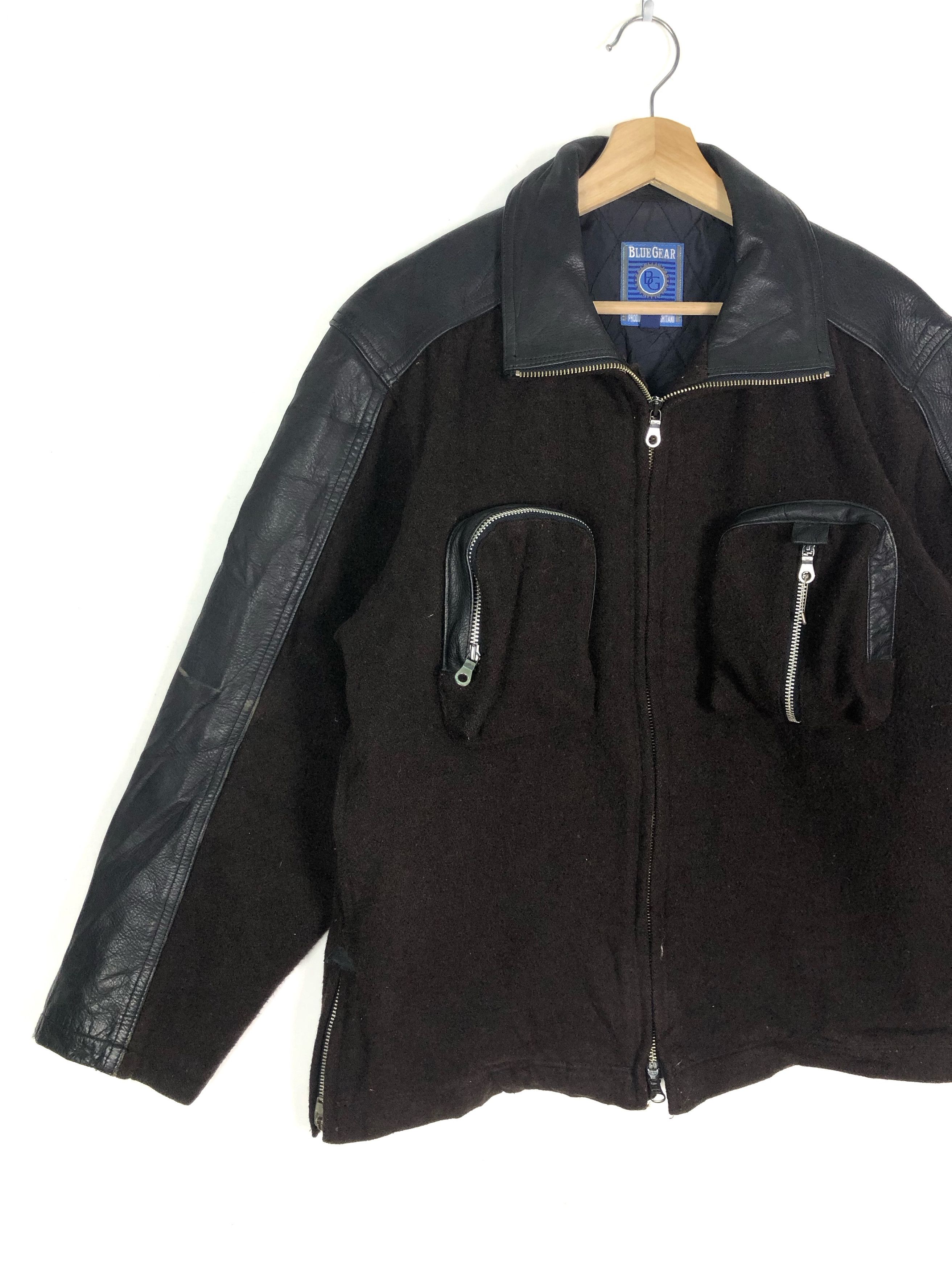 Blue Gear RARE🔥VINTAGE BLUE GEAR KUSHITANI JAPAN WOOL LEATHER JACKET Size US M / EU 48-50 / 2 - 3 Thumbnail