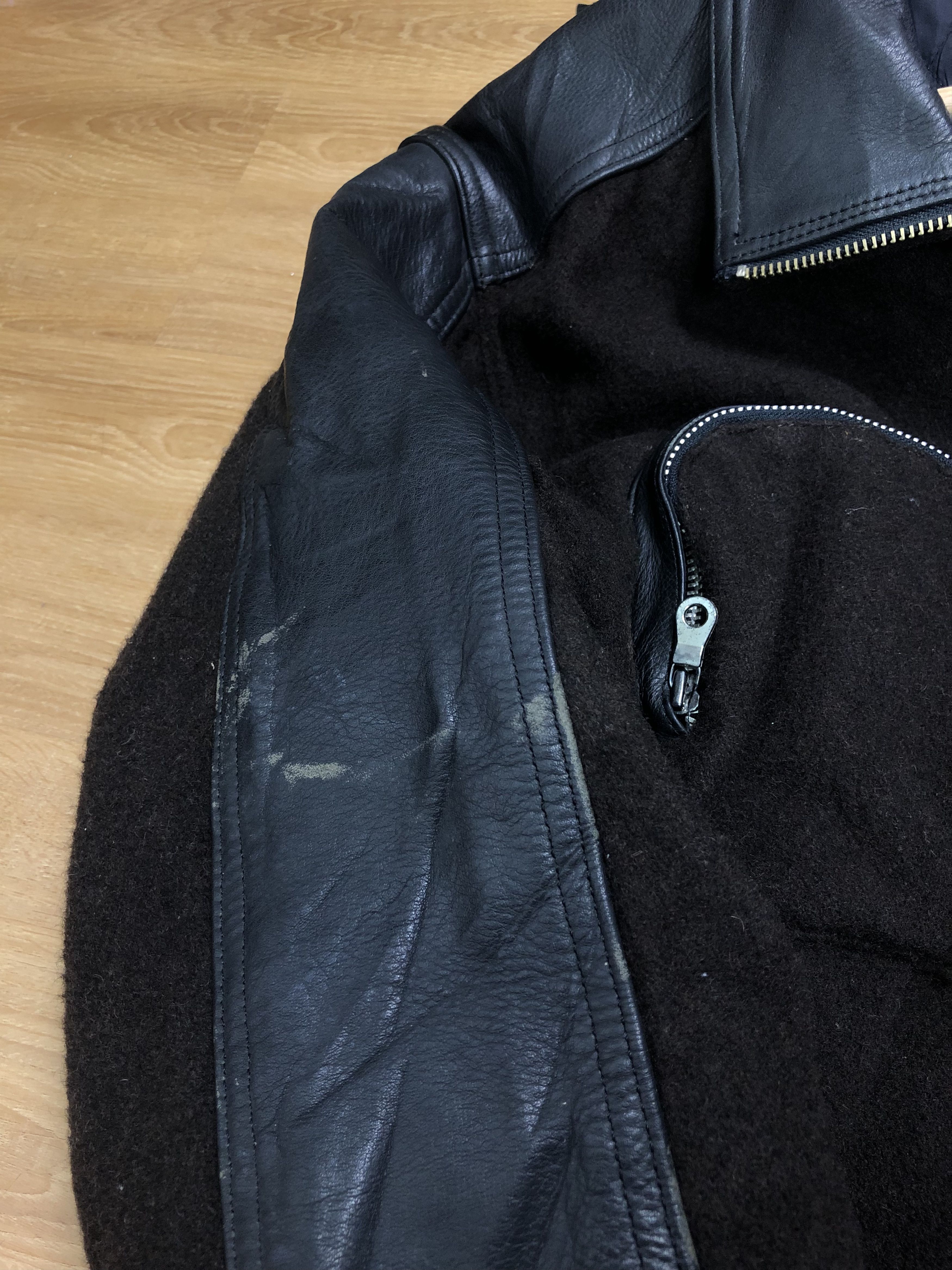 Blue Gear RARE🔥VINTAGE BLUE GEAR KUSHITANI JAPAN WOOL LEATHER JACKET Size US M / EU 48-50 / 2 - 10 Thumbnail